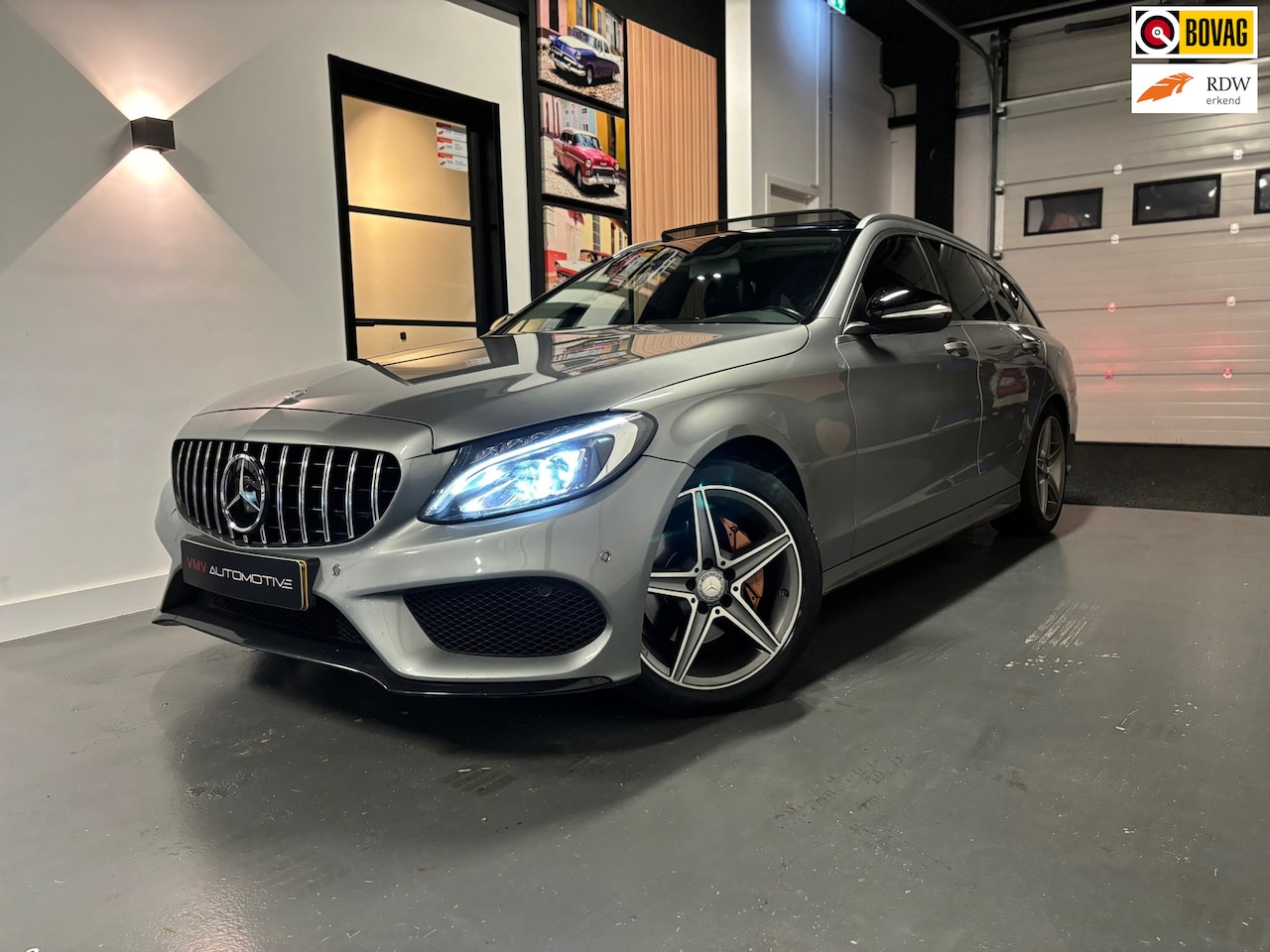 Mercedes-Benz C-klasse Estate - 250 CDI Amg line | Xenon | Pano | HuD | Dodehoek Sensor | Trekhaak | Cam | Sfeerverlichtin - AutoWereld.nl