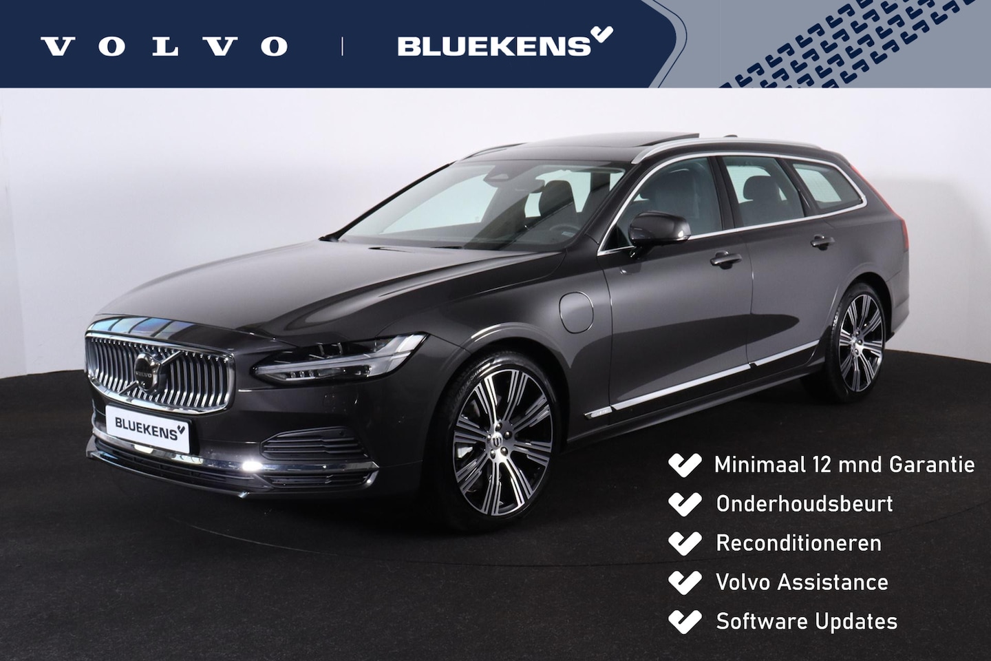 Volvo V90 - T6 Recharge AWD Ultimate Bright - Luchtvering - Panorama/schuifdak - IntelliSafe Assist & - AutoWereld.nl