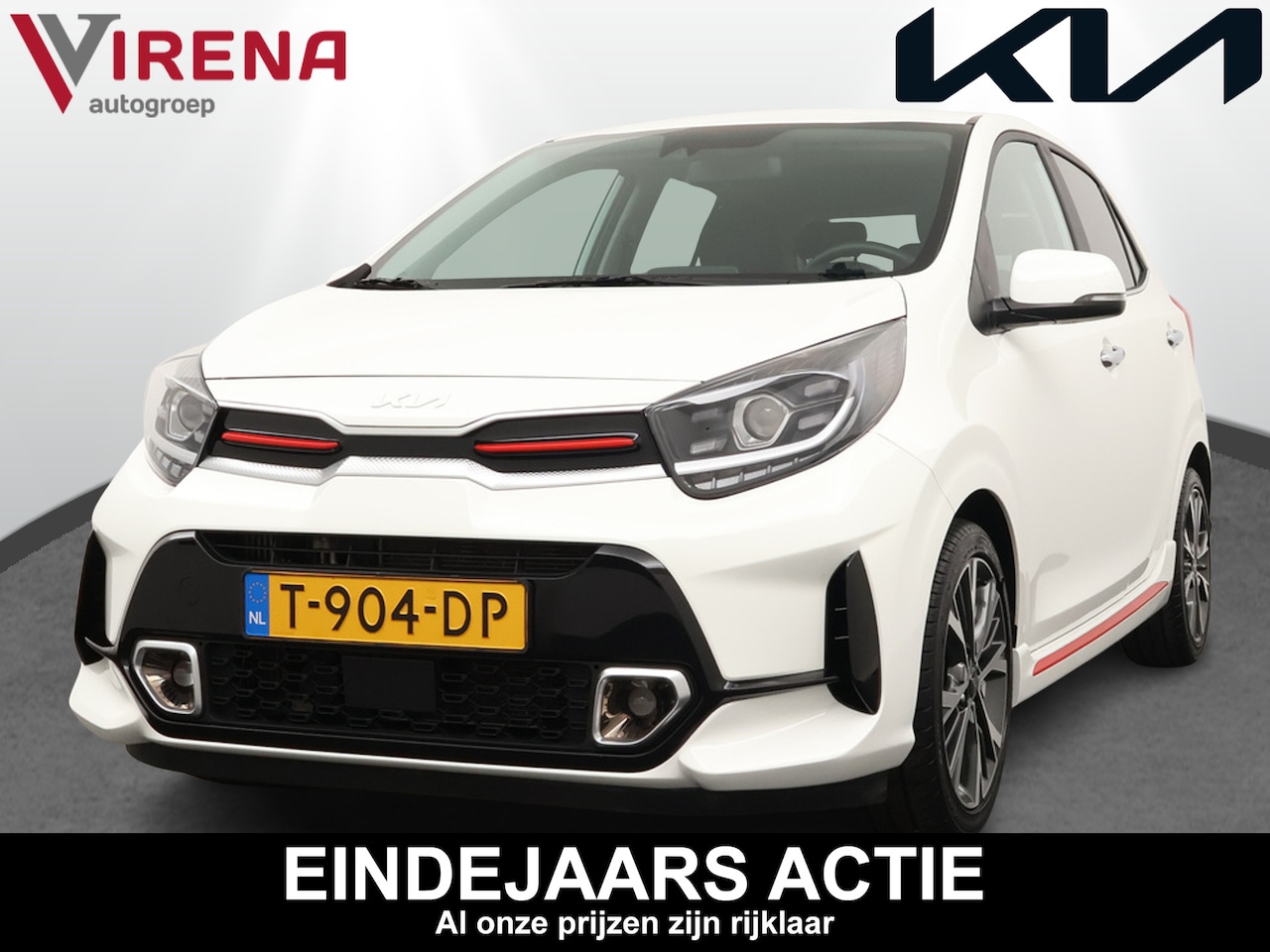 Kia Picanto - 1.0 T-GDi GT-Line 5p 100PK - Cruise Control - Leder - Climate Control - Navigatie - Apple/ - AutoWereld.nl