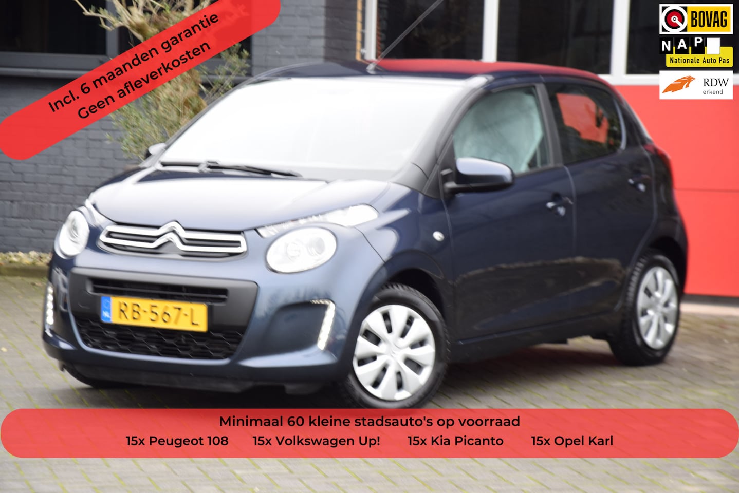 Citroën C1 - 1.0 e-VTi Feel 2017 5 Deurs Airco Bluetooth - AutoWereld.nl