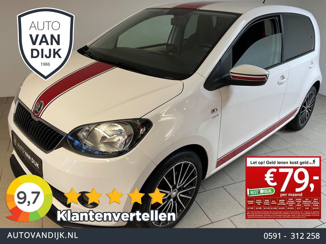 Skoda Citigo - 1.0 Sport 75PK AIRCO NAVI STOELVERW VELGEN SPEC INT ELEK RAMEN CENT VERG MULTI STUUR NIEUW - AutoWereld.nl