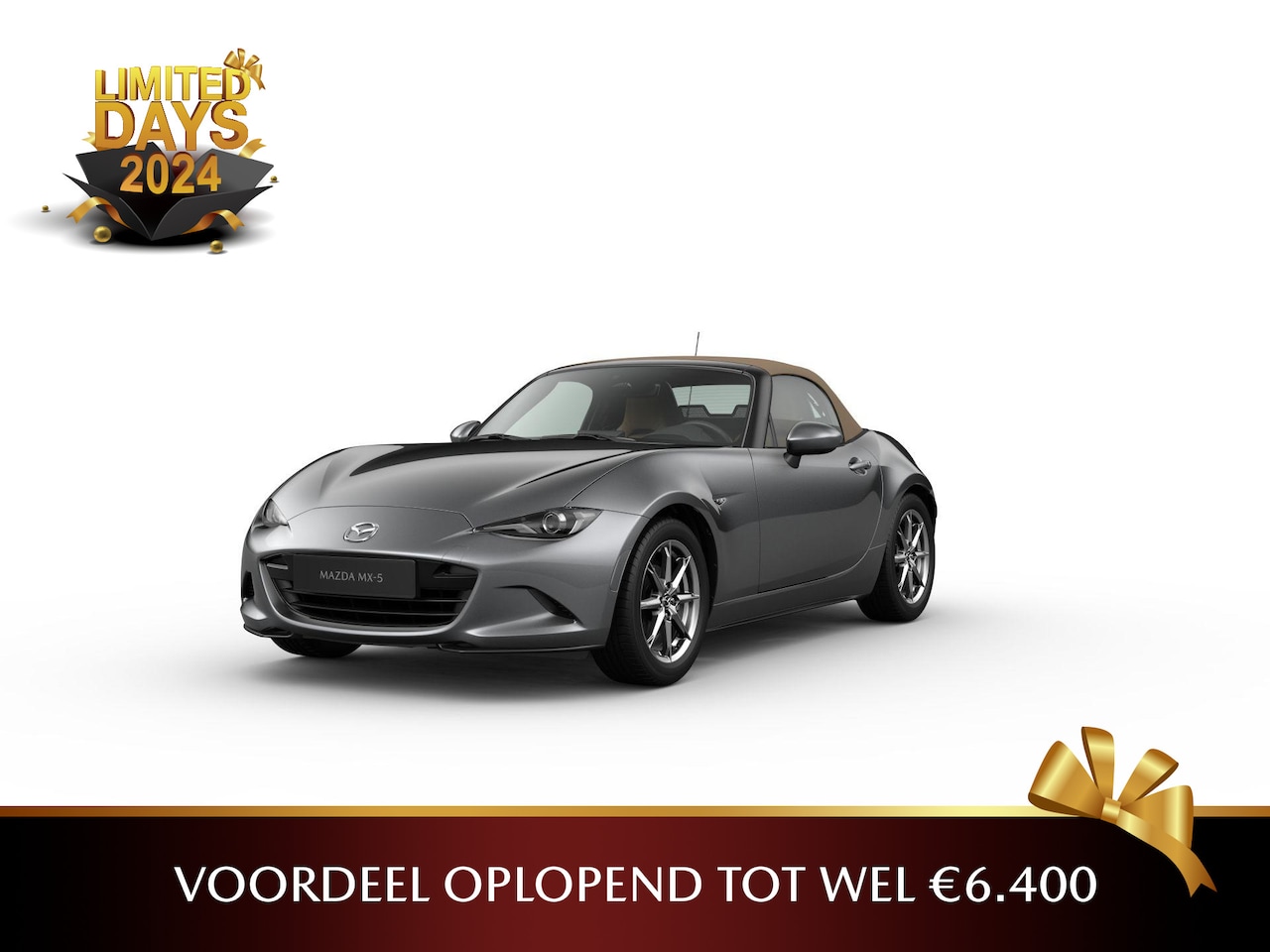 Mazda MX-5 - Roadster Skyactiv-G 132 6MT Kazari | 16-inch lichtmetalen velgen in Black Metallic (Skyact - AutoWereld.nl