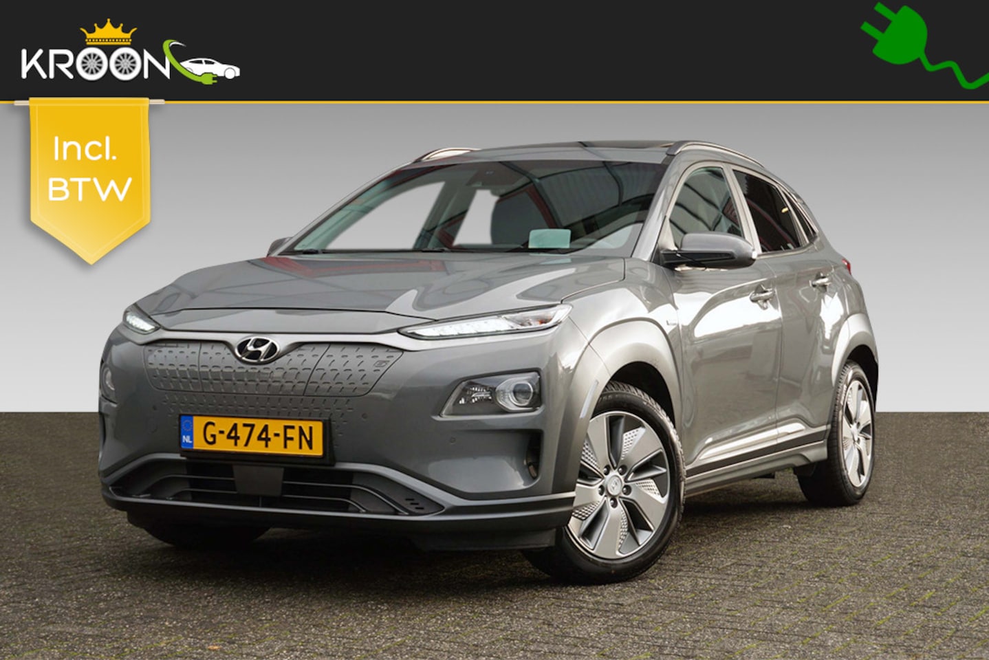 Hyundai Kona Electric - EV Premium 64kWh SOH 99% ACC Schuifdak - AutoWereld.nl