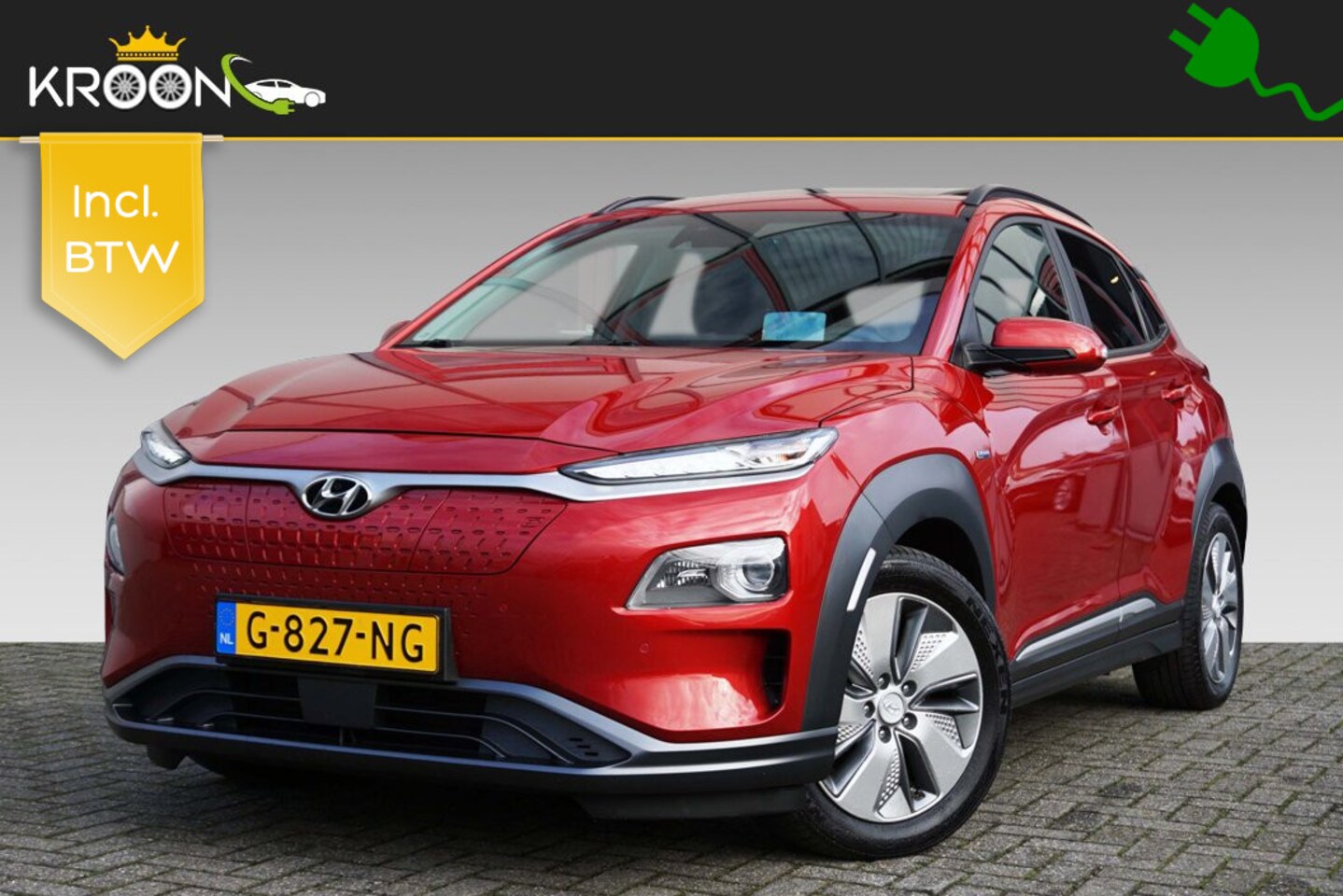 Hyundai Kona Electric - EV Premium 64kWh SOH 99% ACC Schuifdak - AutoWereld.nl