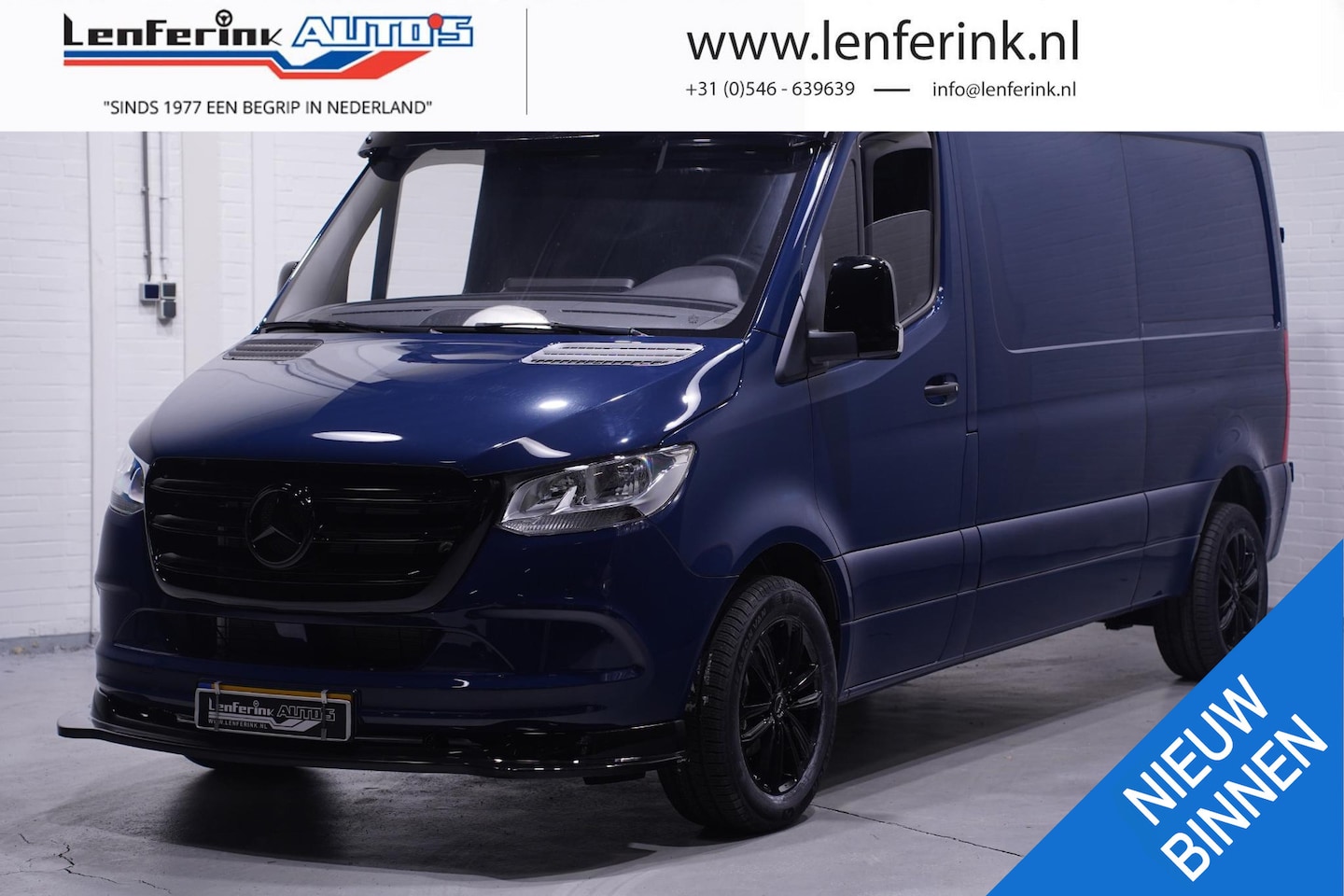 Mercedes-Benz Sprinter - 215 CDI 150 pk L2H1 Black&Blue Edition 18' LMV Airco, Zwarte Grille + Spiegelkappen, Zonne - AutoWereld.nl