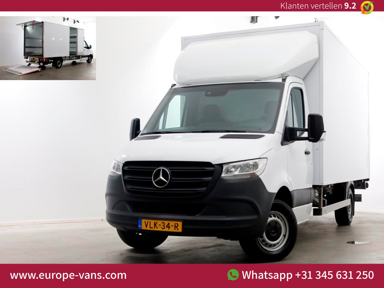 Mercedes-Benz Sprinter - 314 CDI 143pk E6 Bakwagen met laadklep en zijdeur L440 1020kg laadverm. 10-2021 - AutoWereld.nl