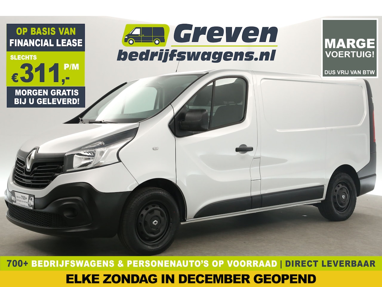 Renault Trafic - 1.6 dCi T27 L1H1 Marge | Airco Cruise Navigatie PDC Metallic Elektrpakket - AutoWereld.nl