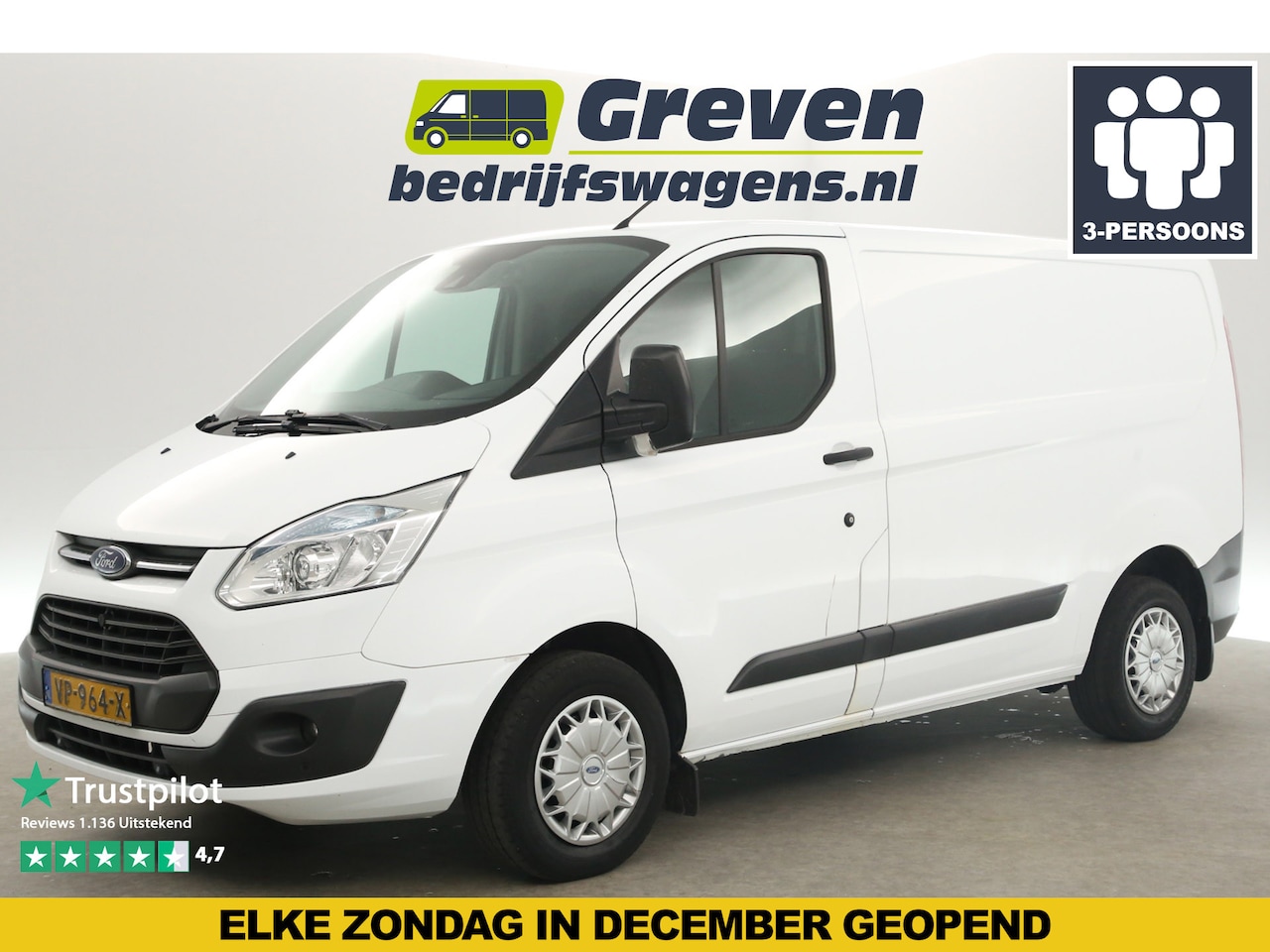 Ford Transit Custom - 2.2 TDCI L1H1 Trend APK tot 07-2025 | Export | Airco Camera Cruise PDC 3 Persoons Trekhaak - AutoWereld.nl