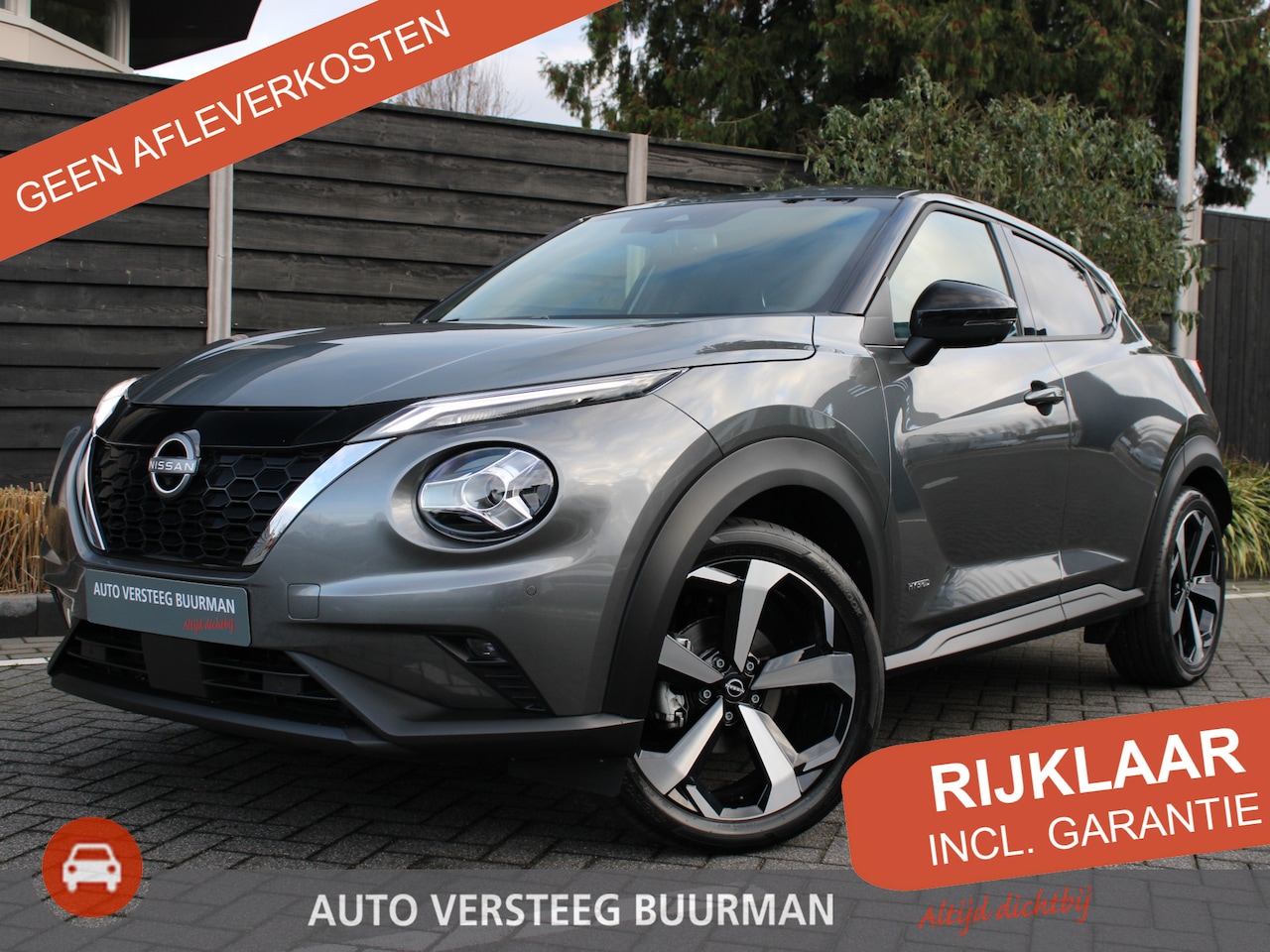 Nissan Juke - 1.6 Hybrid 143PK Tekna Automaat Navigatie, Leder, Rondomzicht Camera, Keyless Entry & Star - AutoWereld.nl