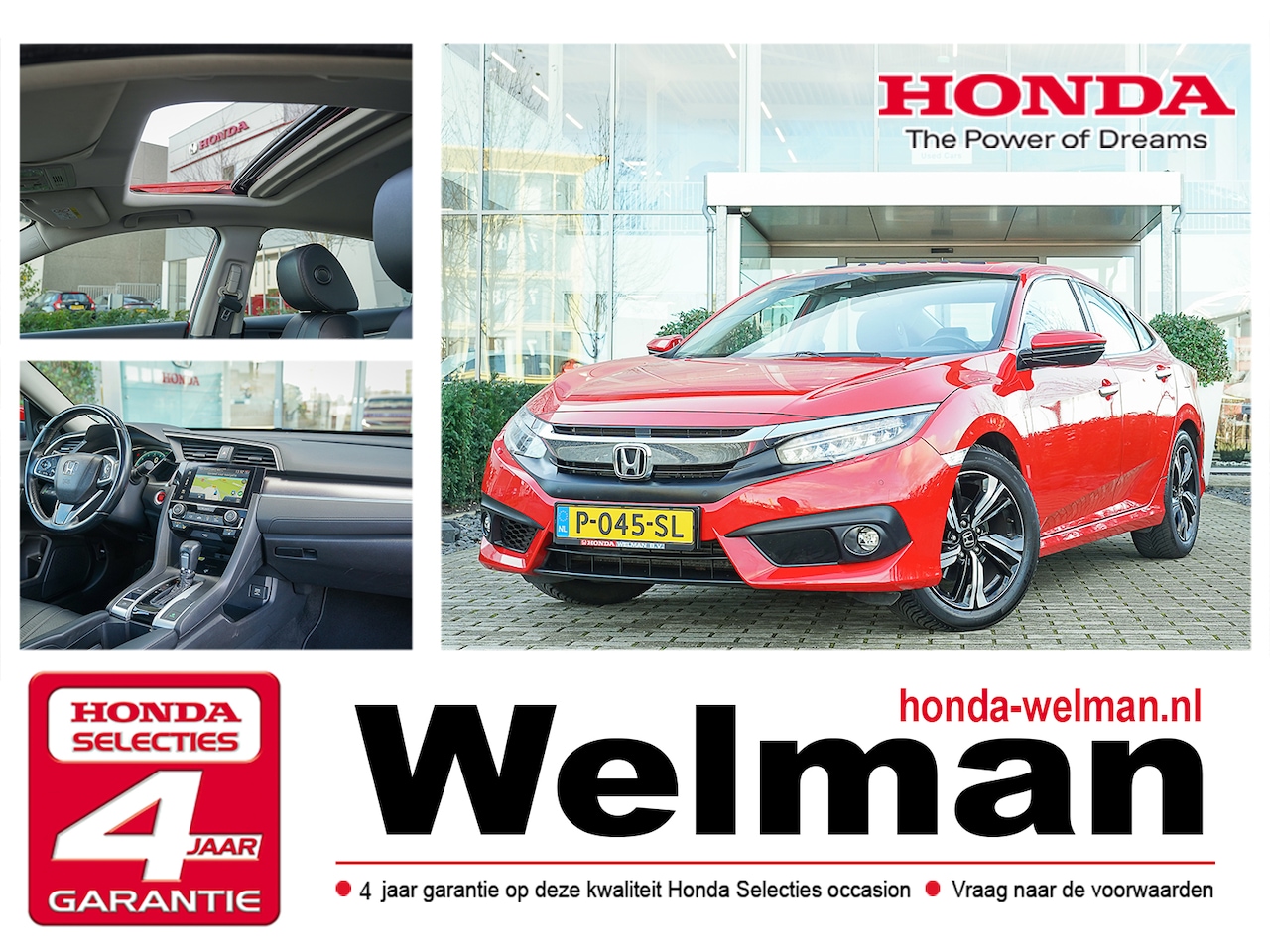 Honda Civic - 1.5i V-TEC SEDAN EXECUTIVE - AUTOMAAT - NAVIGATIE - LEDER - ALL WEATHERS - AutoWereld.nl