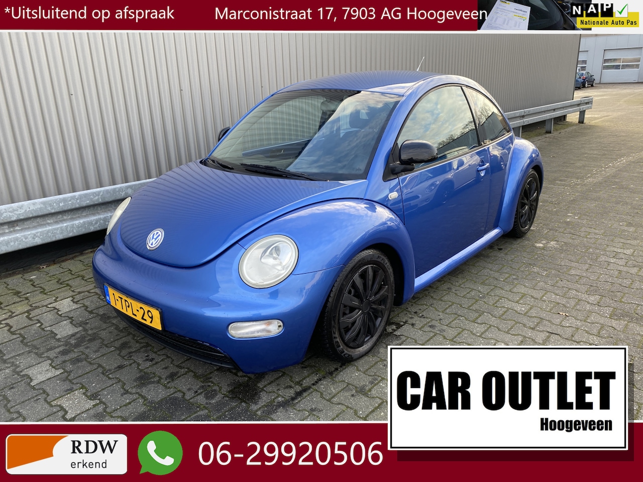 Volkswagen New Beetle - 2.0 Highline ;Beetle liefhebbers opgelet! INRUILKOOPJE! met A/C & Bluetooth Audio. - AutoWereld.nl