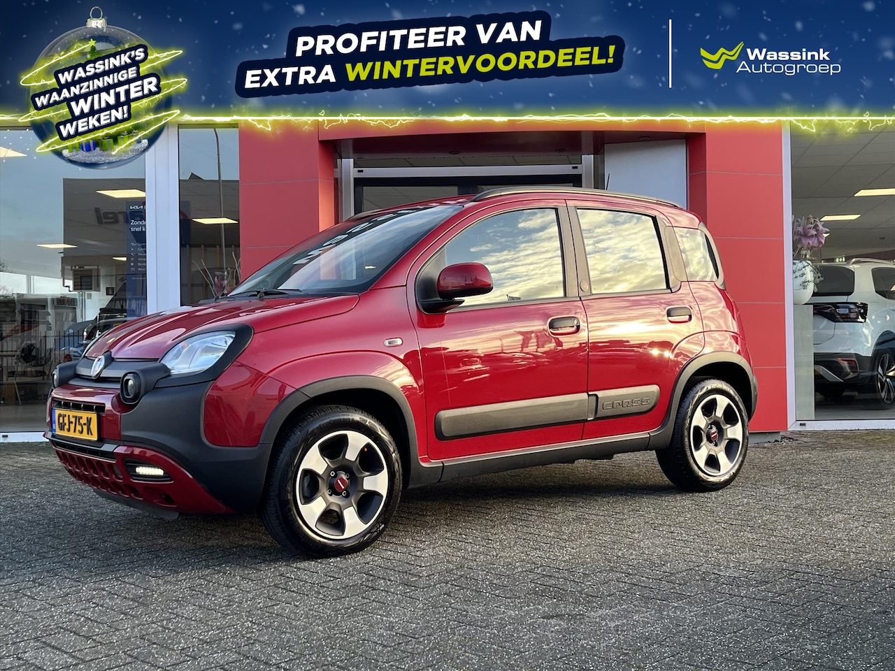 Fiat Panda - 1.0 70pk Hybrid Cross RED | Climate Control | Navigatie by App | Carplay | - AutoWereld.nl