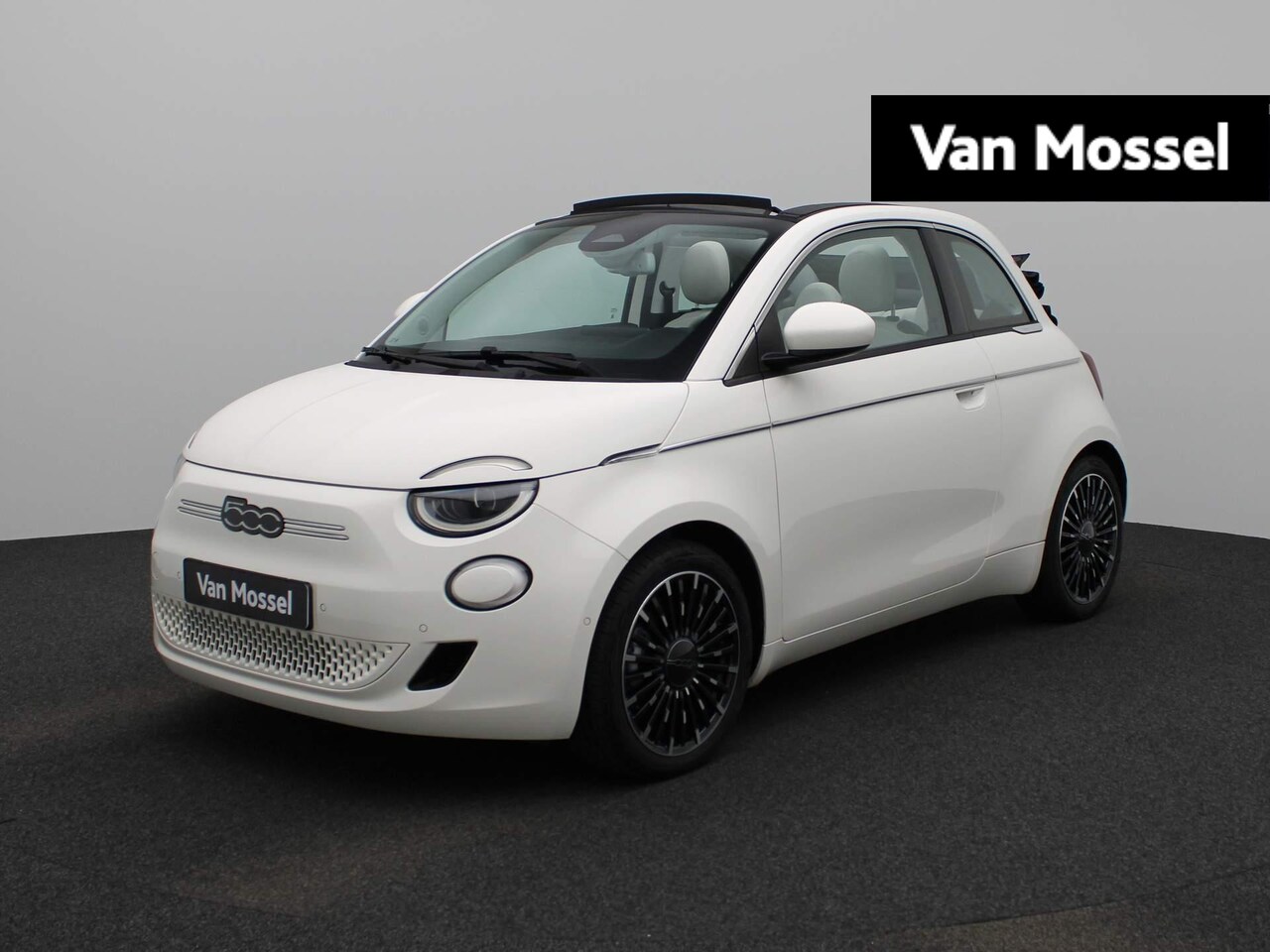 Fiat 500 C - 500e La Prima 42 kWh | Leder | Navi | ECC | Cam | PDC | LMV | LED | Cabriodak | - AutoWereld.nl