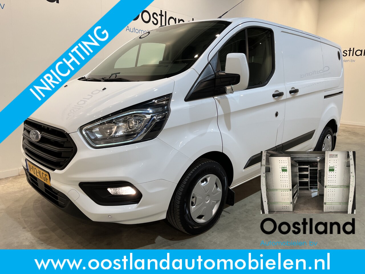 Ford Transit Custom - 300 2.0 TDCI L1H1 Trend 130 PK / Servicebus / Bott Inrichting / Euro 6 / Schuifdeur L + R - AutoWereld.nl