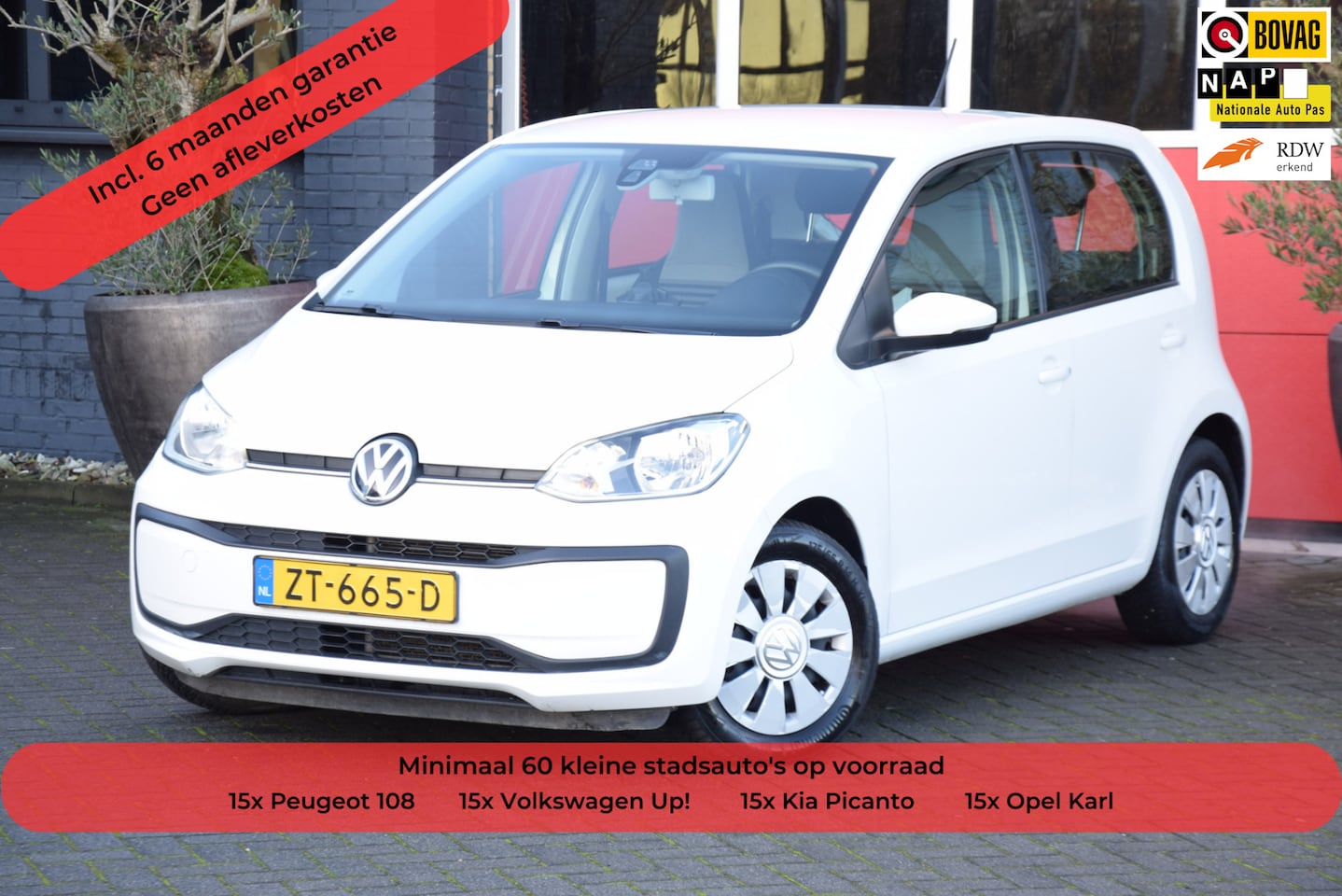 Volkswagen Up! - 1.0 BMT move up! 2019 Cruise control Parkeersensoren 5 Deurs Airco Navigatie - AutoWereld.nl