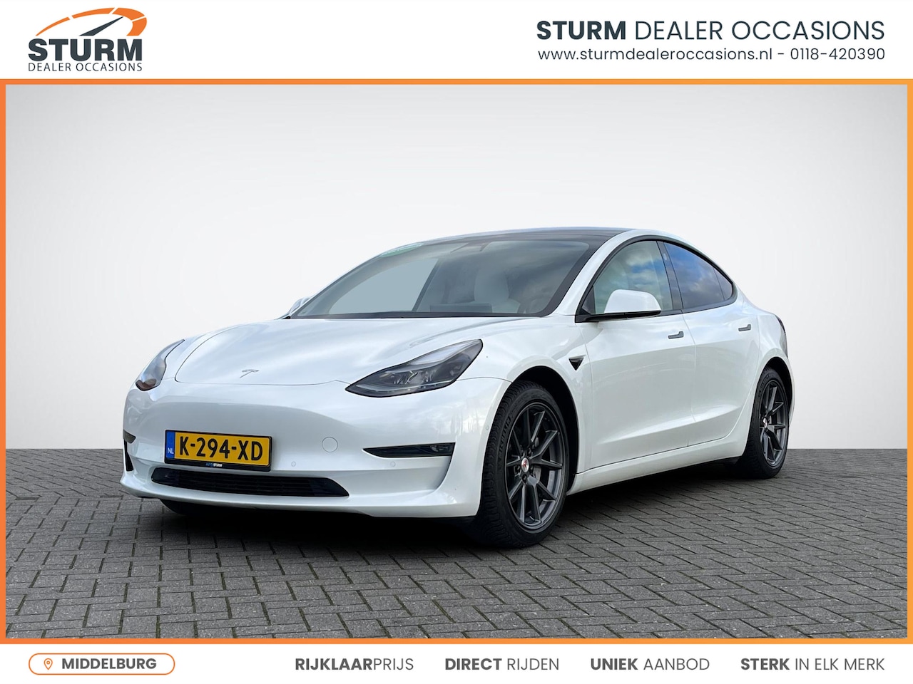 Tesla Model 3 - Long Range RWD Long Range AWD 75 kWh Dualmotor | Panoramadak | Vol-Leder Wit | Multicoat Lak | S0toelverw - AutoWereld.nl