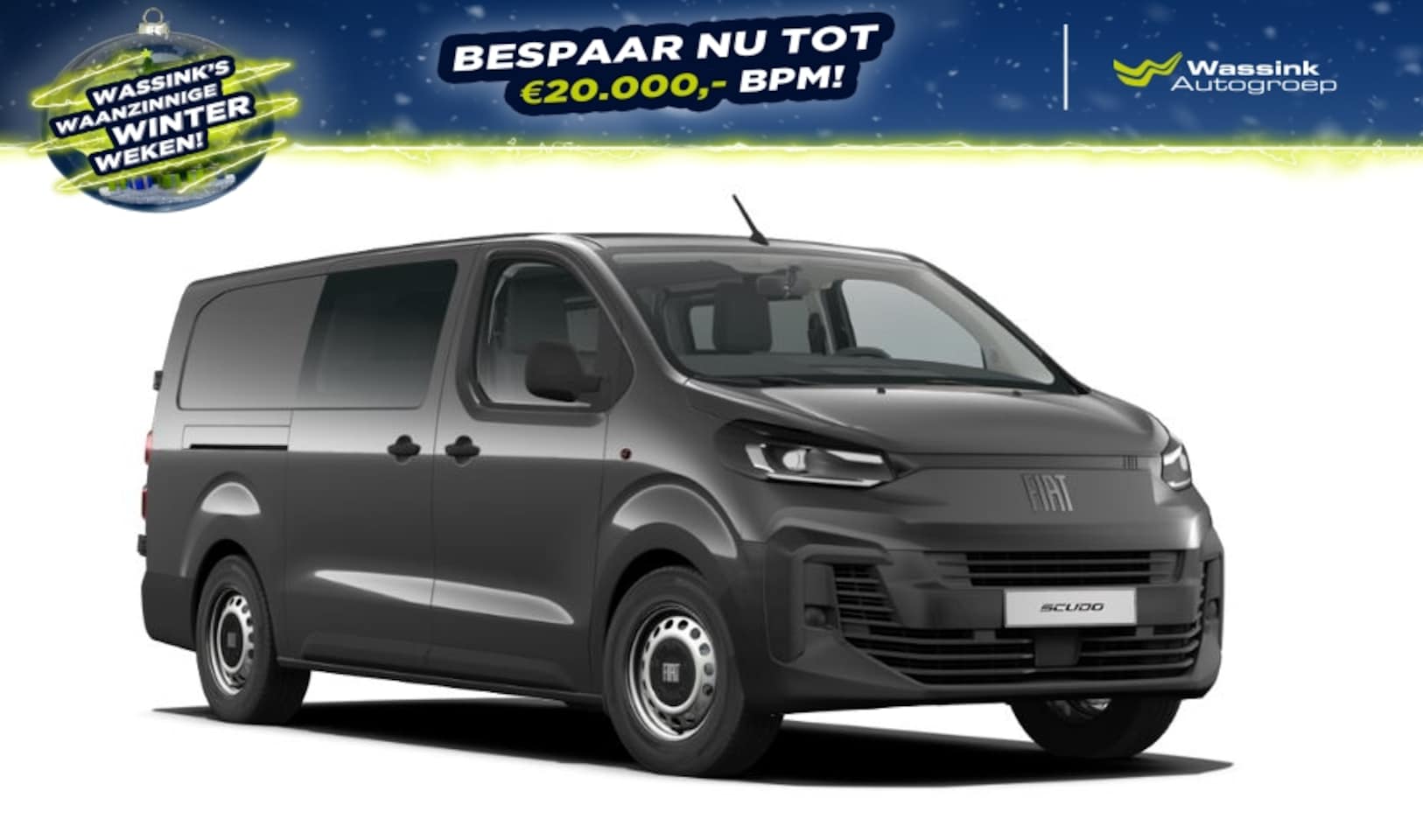 Fiat Scudo - 2.0 Diesel 145pk Automaat I Lengte 3 I Dubbel Cabine I Trekhaak I Navigatie I 17 inch Lich - AutoWereld.nl