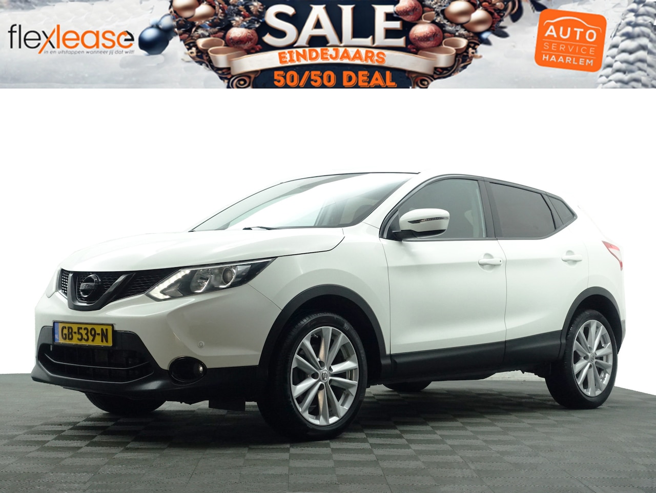 Nissan Qashqai - 1.2 Acenta Design Pack Aut- Park Assist, Clima, Cruise, Sfeerverlichting, Trekhaak - AutoWereld.nl