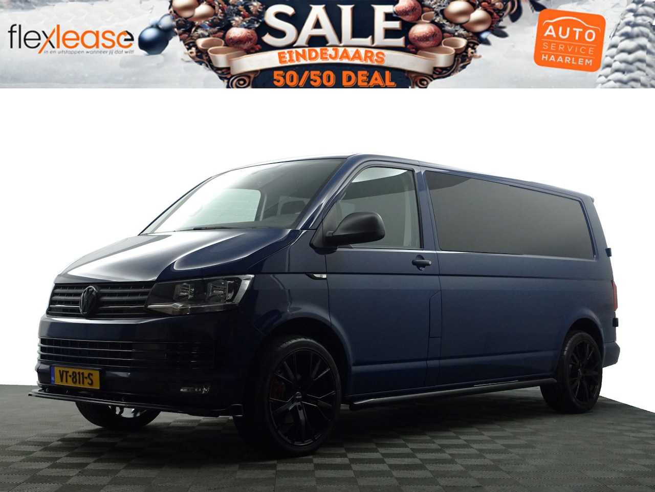 Volkswagen Transporter - 2.0 TDI 180pk L2 R Line Aut- Dubbele Cabine, 6 Pers, Park Assist, Navi, Cruise, Clima, Sid - AutoWereld.nl