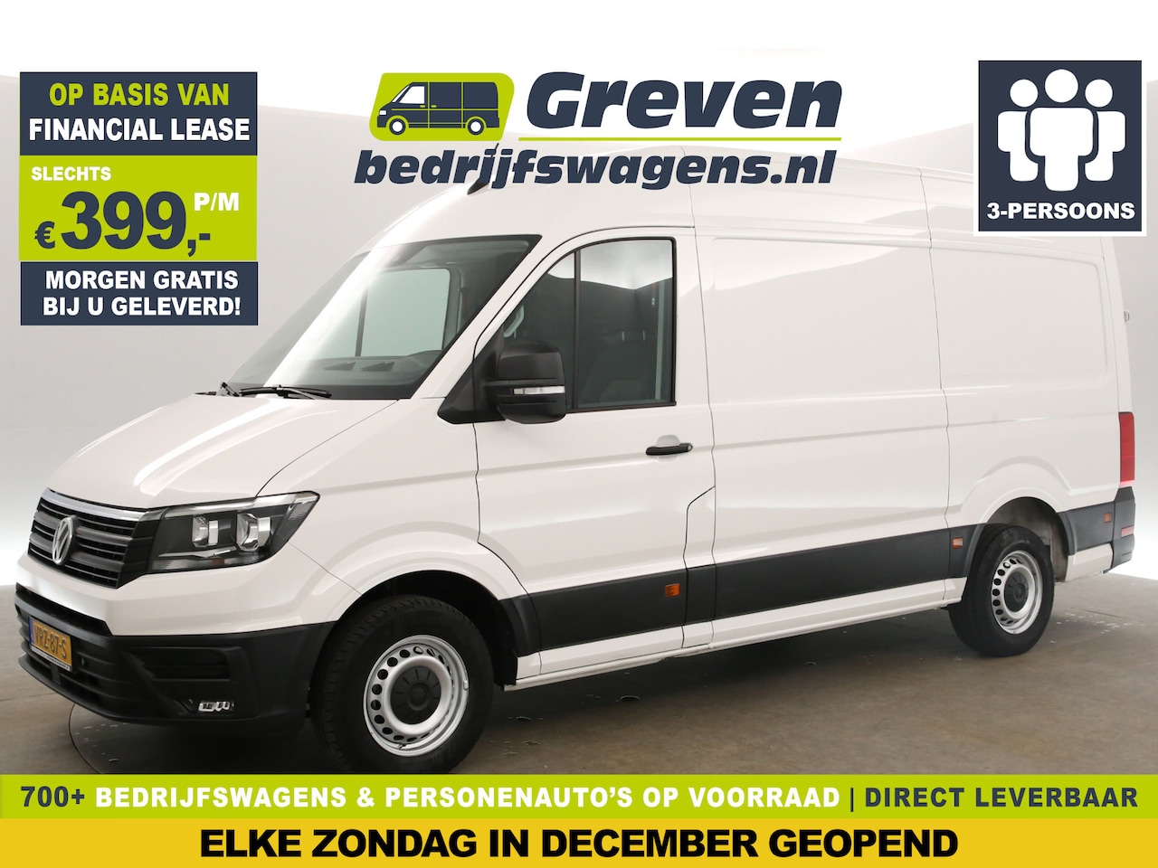 Volkswagen Crafter - 30 2.0 TDI L3H3 140PK Airco Carplay Cruise Navi 3 Persoons PDC - AutoWereld.nl