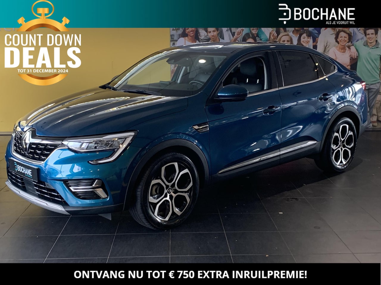 Renault Arkana - 1.6 E-Tech Hybrid 145 Intens AUTOMAAT | TREKHAAK | NAVIGATIE | ACHTERUITRIJCAMERA | PARKEE - AutoWereld.nl