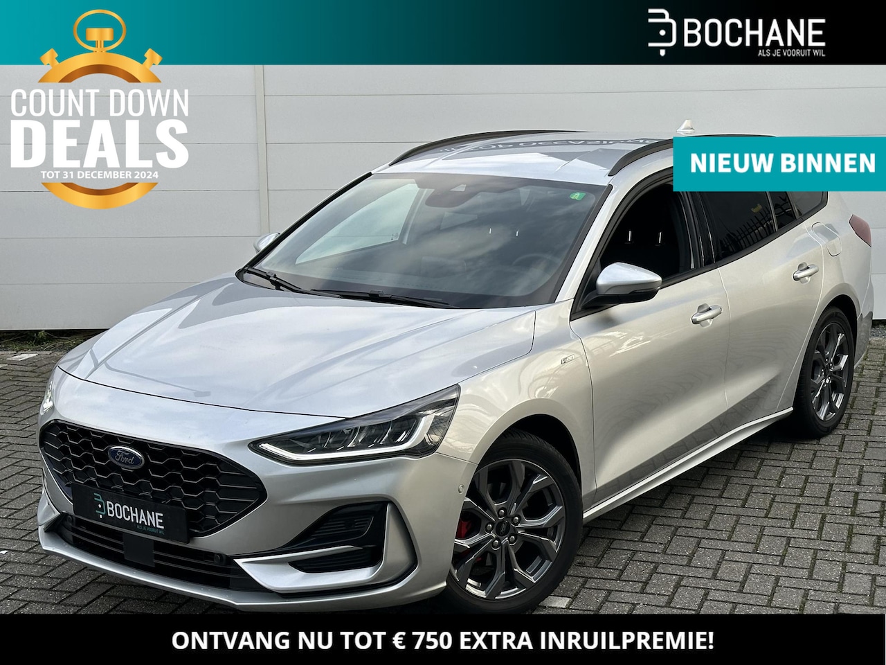 Ford Focus Wagon - 1.0 EcoBoost Hybrid ST Line | Cruise | Navi | Clima | P.Sensoren + Camera | LED | All-seas - AutoWereld.nl