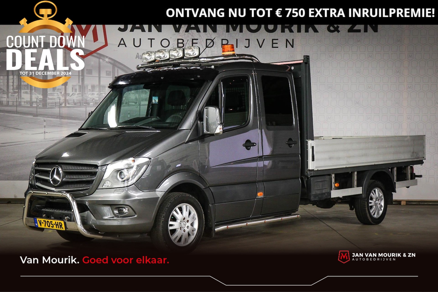 Mercedes-Benz Sprinter - 319 3.0 CDI 432 DC Laadbak | Pick-Up| Navigatie | Trekhaak - AutoWereld.nl