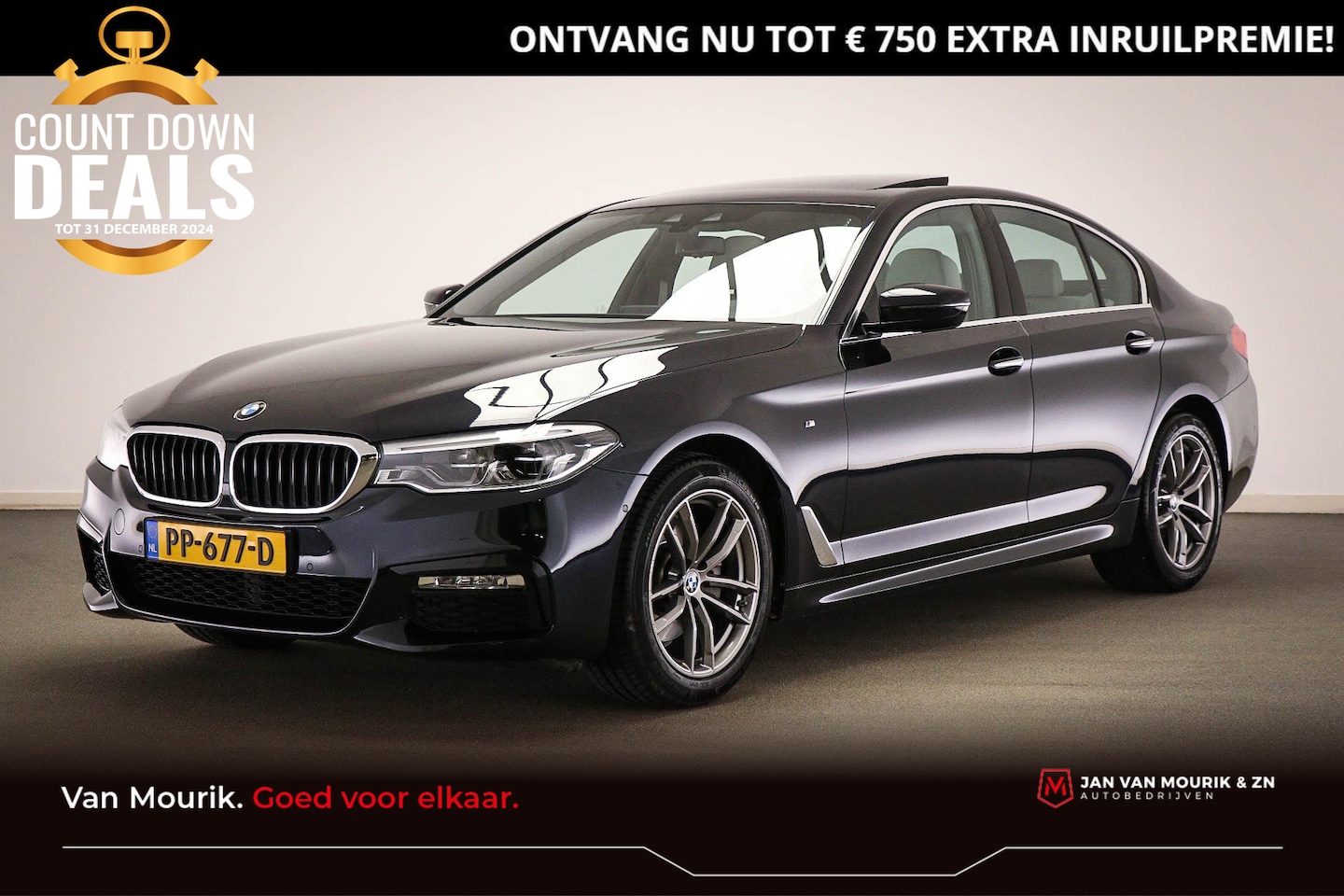 BMW 5-serie - 520i M-Sport High Executive | LEDER | OPEN DAK | 18" - AutoWereld.nl