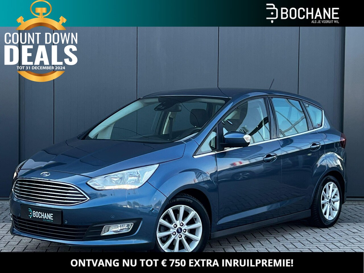 Ford C-Max - 1.0 EcoBoost 125 Titanium | Navigatie | Climate Control | Camera achter | Trekhaak - AutoWereld.nl