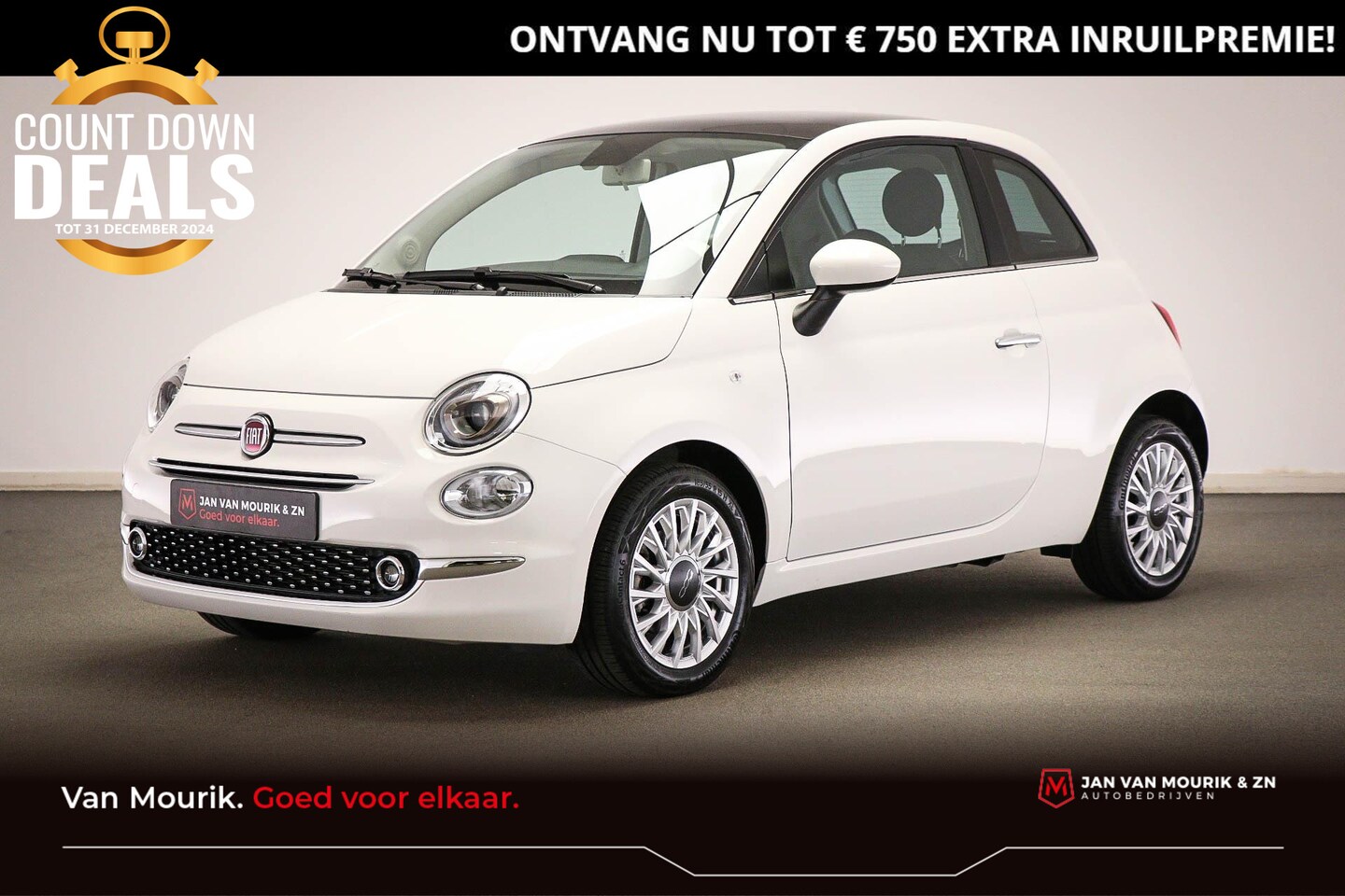 Fiat 500 - 1.0 Hybrid Dolcevita | PANORAMADAK | UCONNECT | NAVIGATIE - AutoWereld.nl