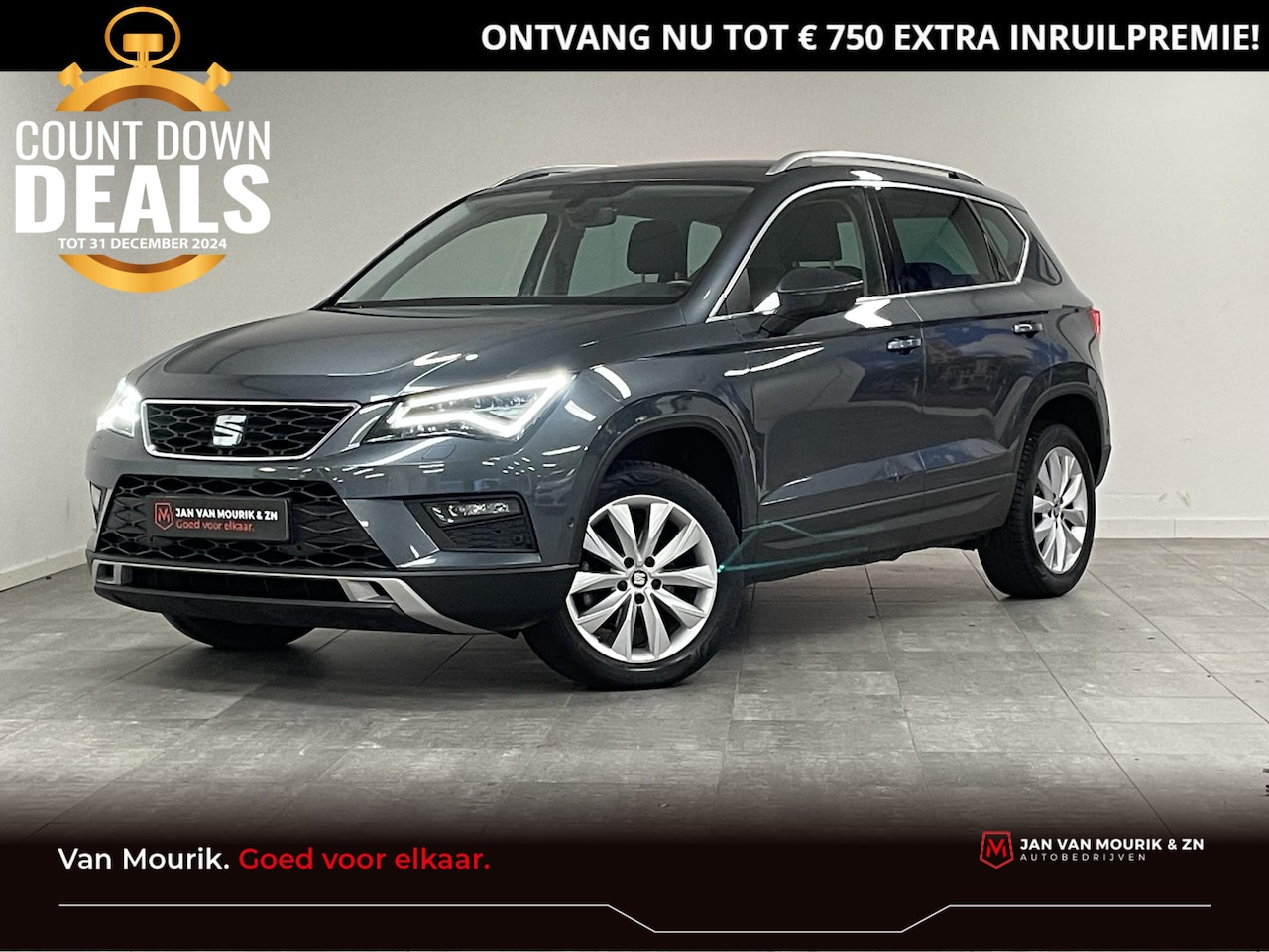 Seat Ateca - 1.5 TSI DSG Style Business Intense | Elektrische Achterklep | Stoelverwarming | Trekhaak - AutoWereld.nl