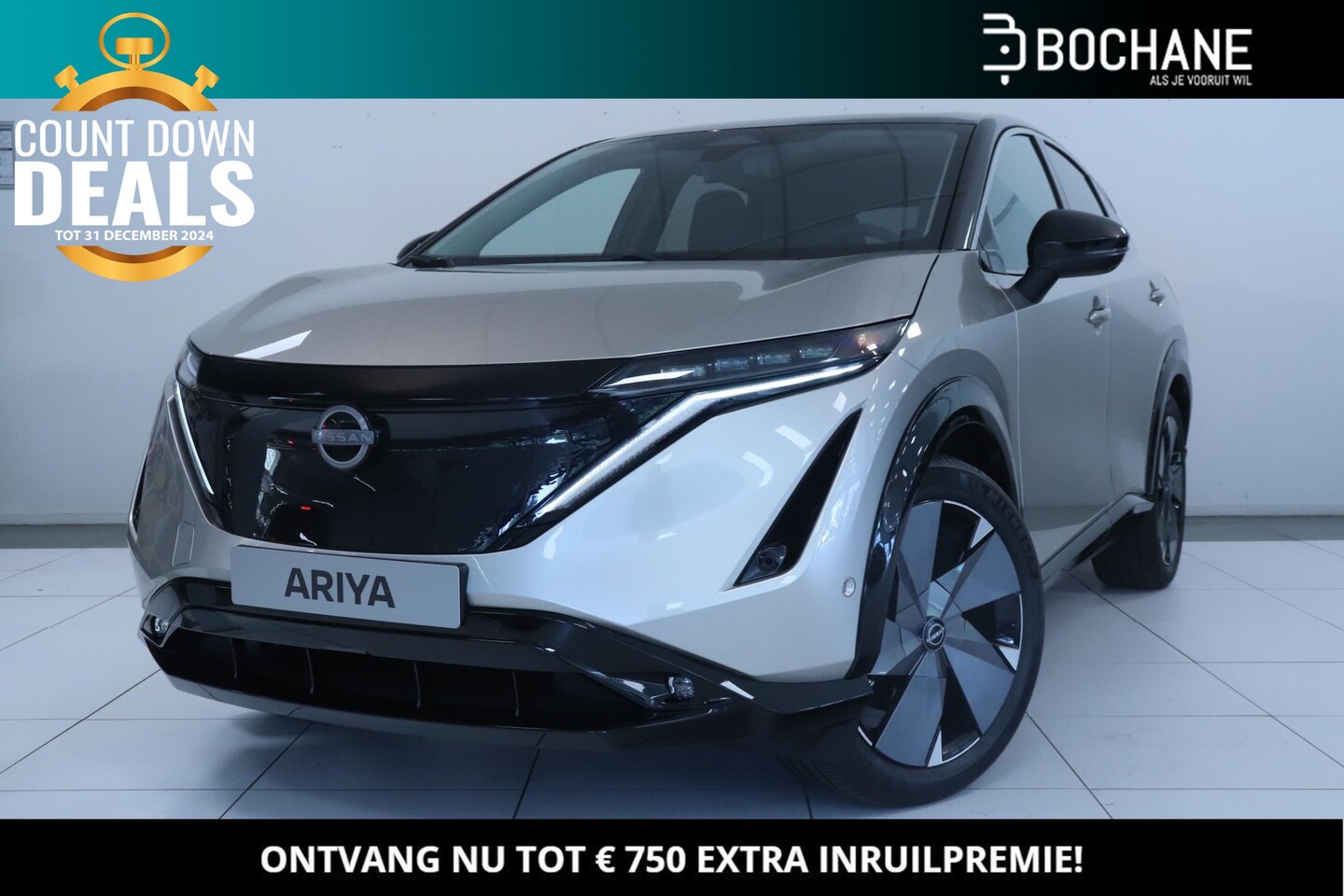 Nissan Ariya - 66 kWh Evolve BEDIENING VIA APP | MEMORY SEATS | 3D NAVIGATIE | OPEN DAK | 22 KW LADER | A - AutoWereld.nl