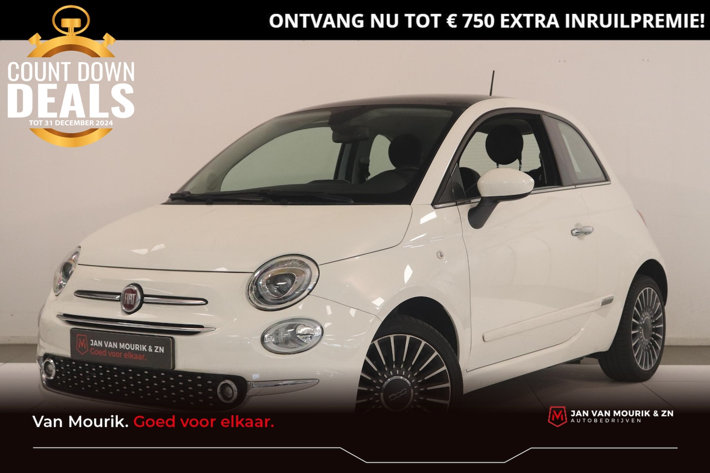 Fiat 500 - 0.9 TwinAir Turbo 80 Lounge | Navigatie | Panoramadak | Parkeersensoren | - AutoWereld.nl