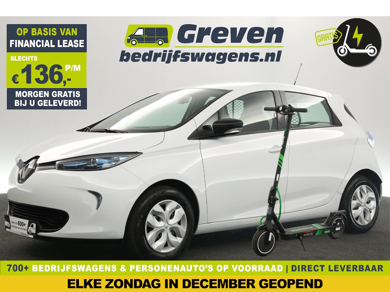 Renault Zoe - Cargo 40Kwh Huur-Accu | Gratis E-Step! | Grijs Kenteken | Elektrisch Automaat | 2 Persoons - AutoWereld.nl