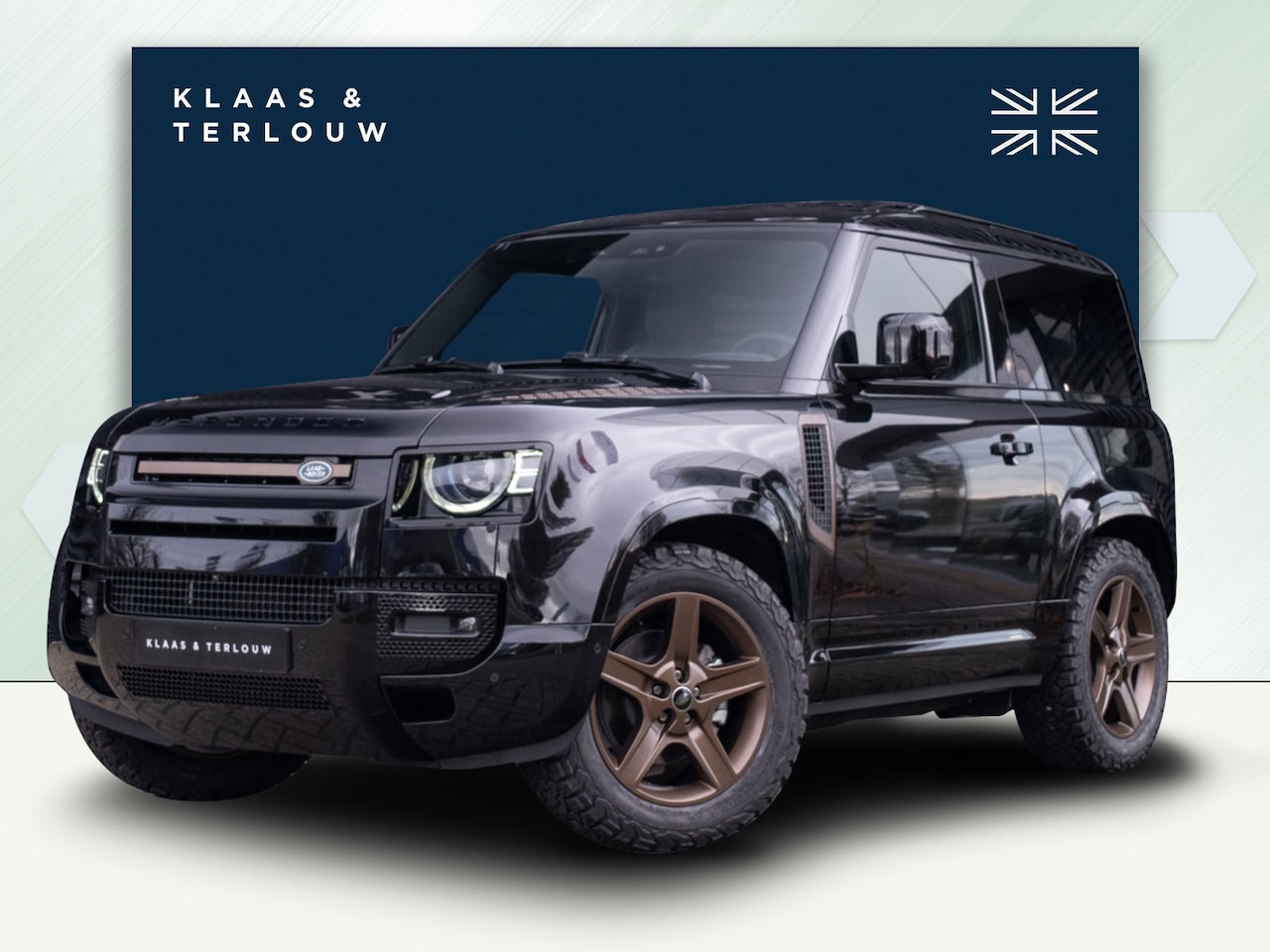 Land Rover Defender 90 - 3.0 D200 X-Dynamic SE bedrijfswagen / Santorini Black / Bronze / Ebony leder / Luchtvering - AutoWereld.nl