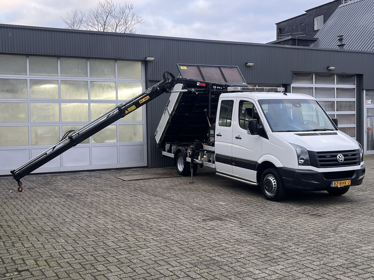 Volkswagen Crafter - 2.0 TDI Kipper Laadkraan Hiab XS-044 afstandsbedieningssysteem Openlaadbak Airco Cruise co - AutoWereld.nl