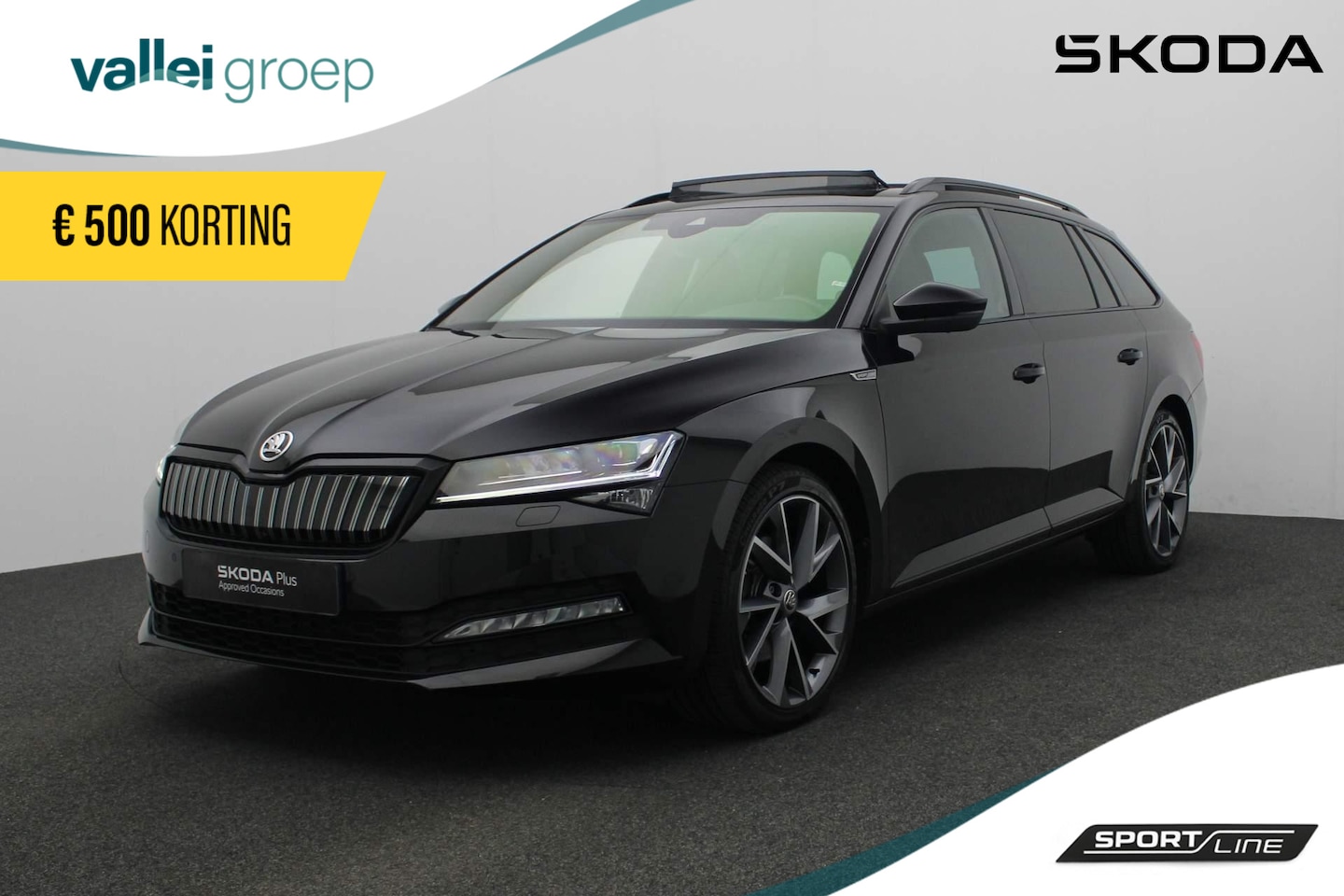 Skoda Superb Combi - 1.4 TSI 218PK DSG iV Sportline Business | Pano | Trekhaak | Matrix LED | Adaptief onderste - AutoWereld.nl