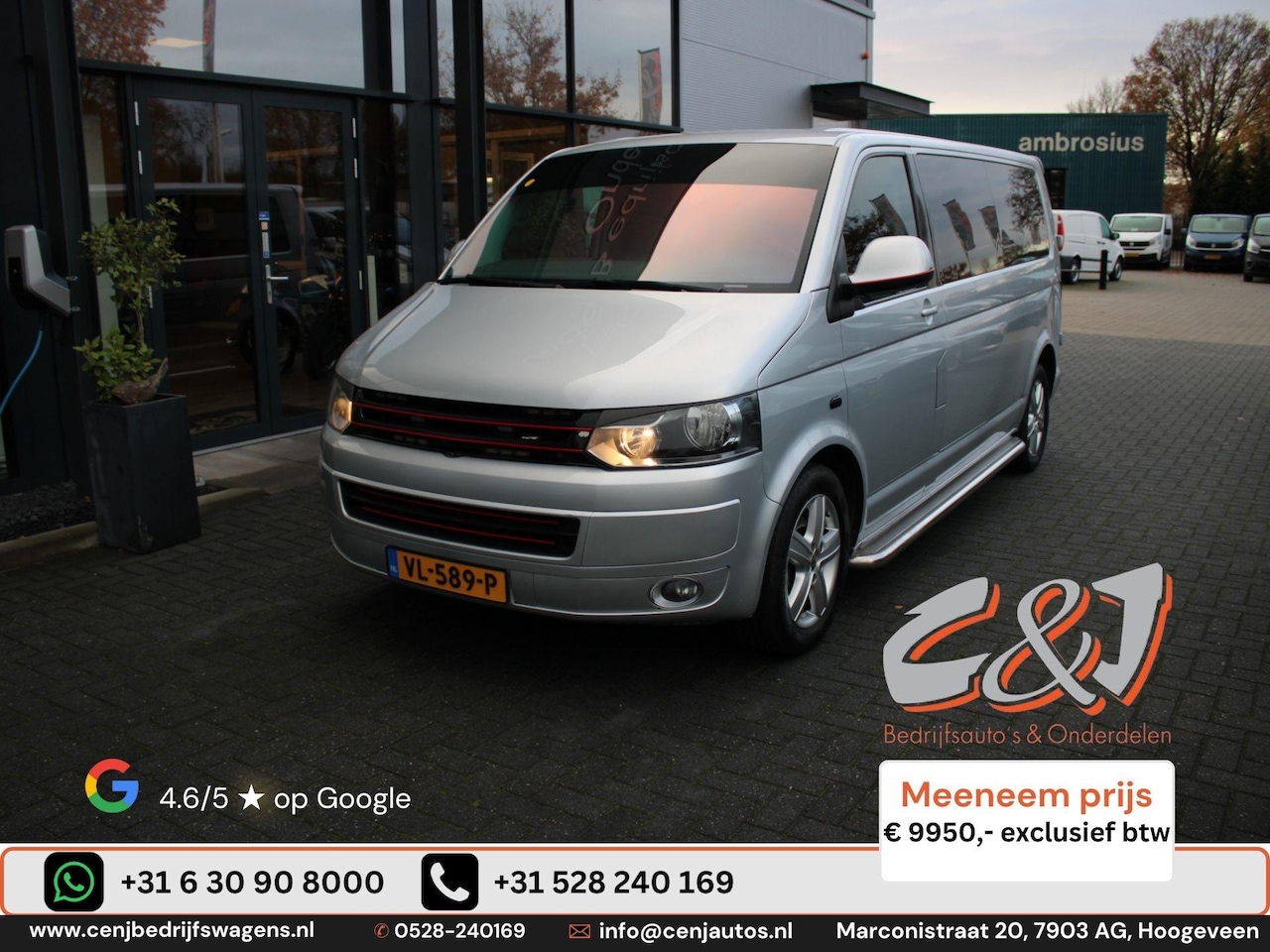 Volkswagen Transporter - 2.0 TDI L2H1 DC Comfortline airco luxe achterschade 9950,- ex btw - AutoWereld.nl