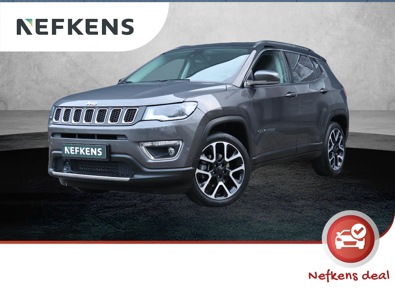 Jeep Compass - 150pk Turbo Limited (1ste eig./LEER/Electr.klep/Electr.stoelen/Winterpack/Camera/19"LMV) - AutoWereld.nl