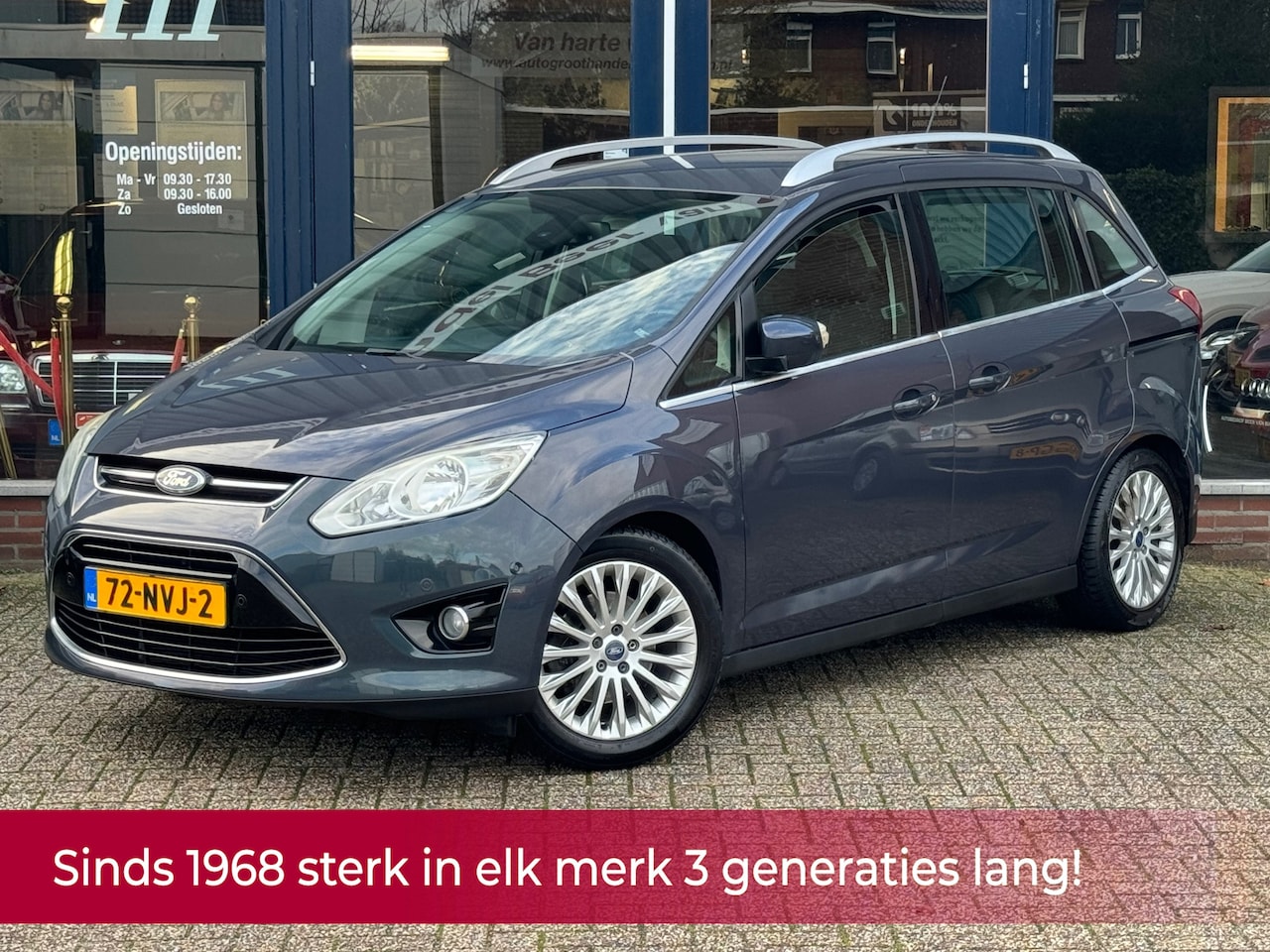 Ford Grand C-Max - 1.6 Titanium 125PK 7 persoons! Navi l Cruise l PDC l Key less! Dealer OH l D-riem nieuw l - AutoWereld.nl