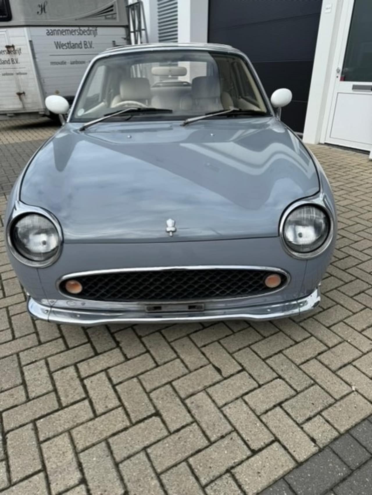 Nissan Figaro - 936 Lapisgrijs, automaat, airco, turbo met nieuwe motor! - AutoWereld.nl