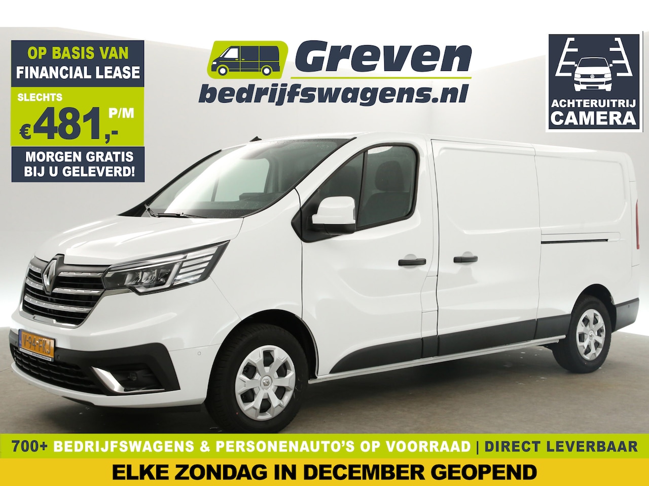 Renault Trafic - 2.0 dCi T30 L2H1 BPM Vrij | Airco Camera Cruise Carplay 2xSchuifdeur LED 3 Persoons Navi P - AutoWereld.nl