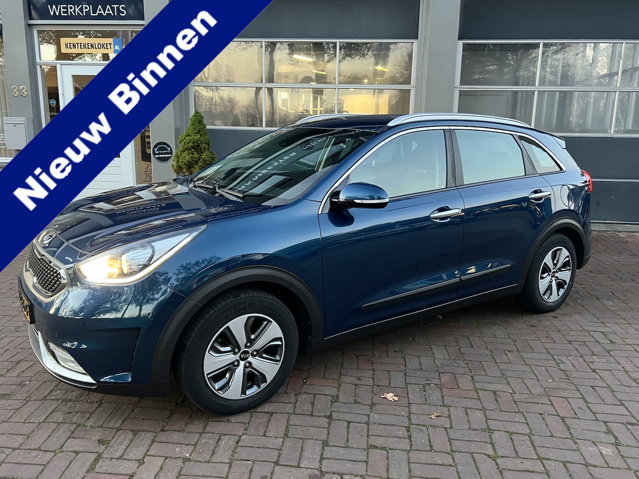 Kia Niro - 1.6 GDi Hybrid DynamicLine AUT/ECC/NAV/HALF-LEER/PDC 07-2018 121.952 KM - AutoWereld.nl