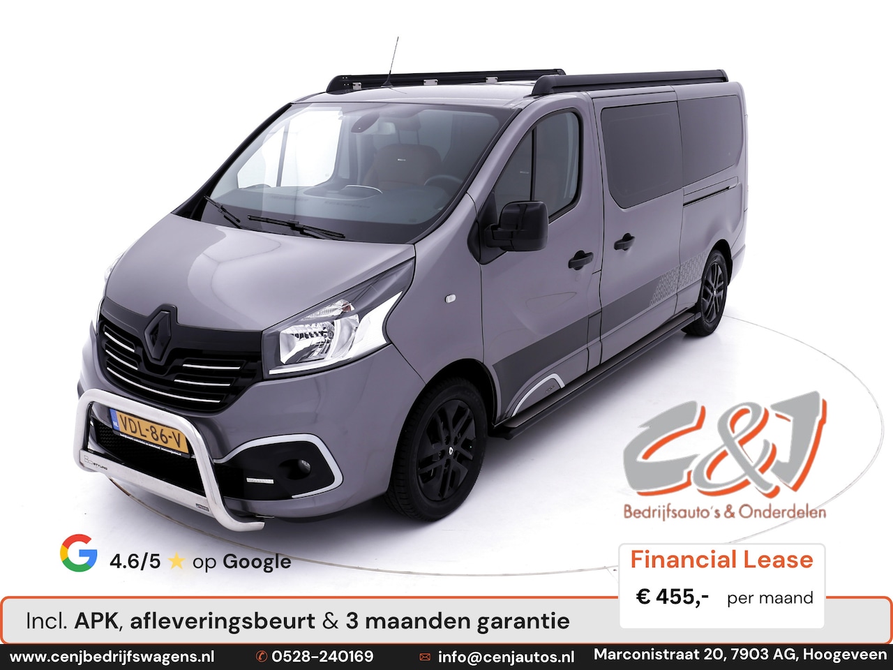 Renault Trafic - 1.6 dCi T29 L2H1 Dubbele cabine limited ac navi cruise leder bomvol lease 455,- p/md - AutoWereld.nl