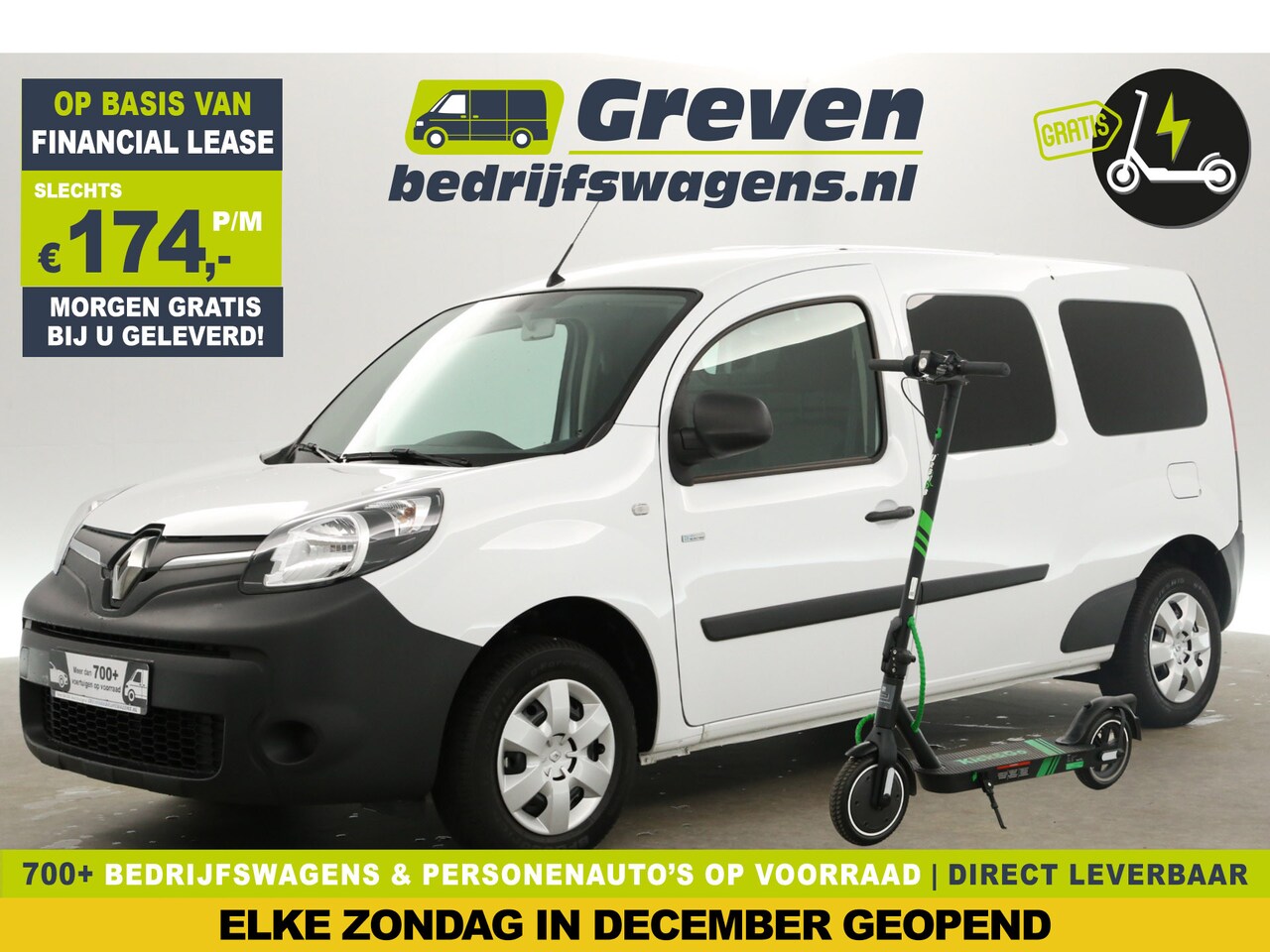 Renault Kangoo - Z.E. L2H1 Huur-Accu Gratis E-Step! | 33 kWh Elektrisch | Automaat | Airco Navigatie PDC El - AutoWereld.nl