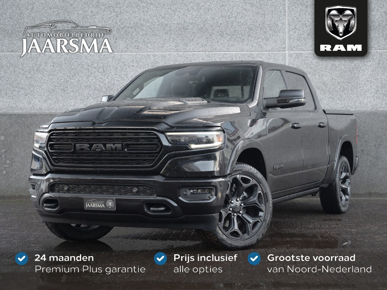 Dodge Ram 1500 - 5.7 V8 4x4 Crew Cab Limited Night Multifunctional Tailgate |Digitaal Cluster |Luchtvering - AutoWereld.nl