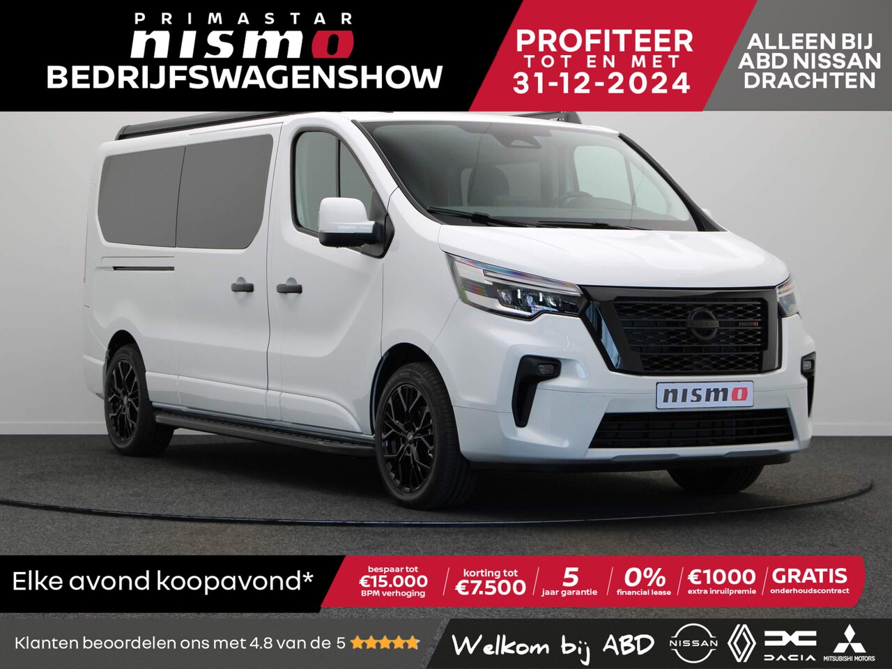 Nissan Primastar - 2.0 dCi 130pk L2H1 Nismo+ dubbel cabine | 0% Financial lease | 5 jaar fabrieksgarantie | - AutoWereld.nl