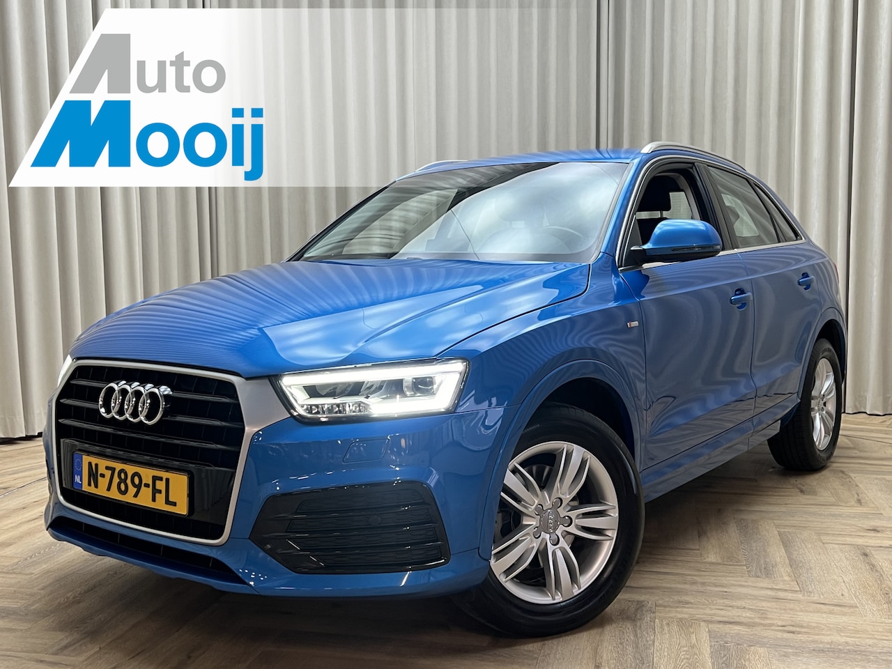 Audi Q3 - 1.4 TFSI S-Line Sport *Hainan Blue* LED, Side Assist, PDC V+A, Elektr. Kofferklep, Navigat - AutoWereld.nl