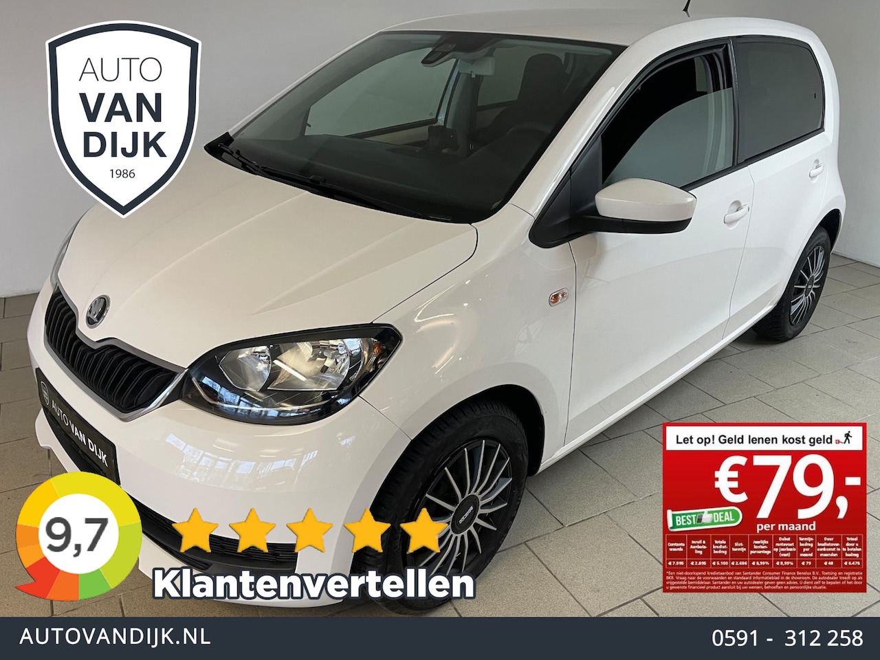 Skoda Citigo - 1.0 Greentech Ambition AIRCO CRUISE ELEK RAMEN NAVI VIA APP VELEN PRIVACY GLAS NIEUWSTAAT - AutoWereld.nl