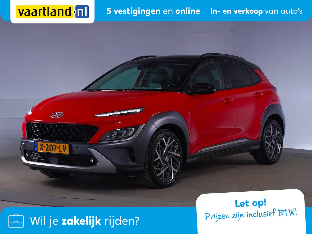 Hyundai Kona - 1.6 GDI HEV Premium sky[Adapt. Cruise Apple Carplay Elektrische Stoelen] - AutoWereld.nl